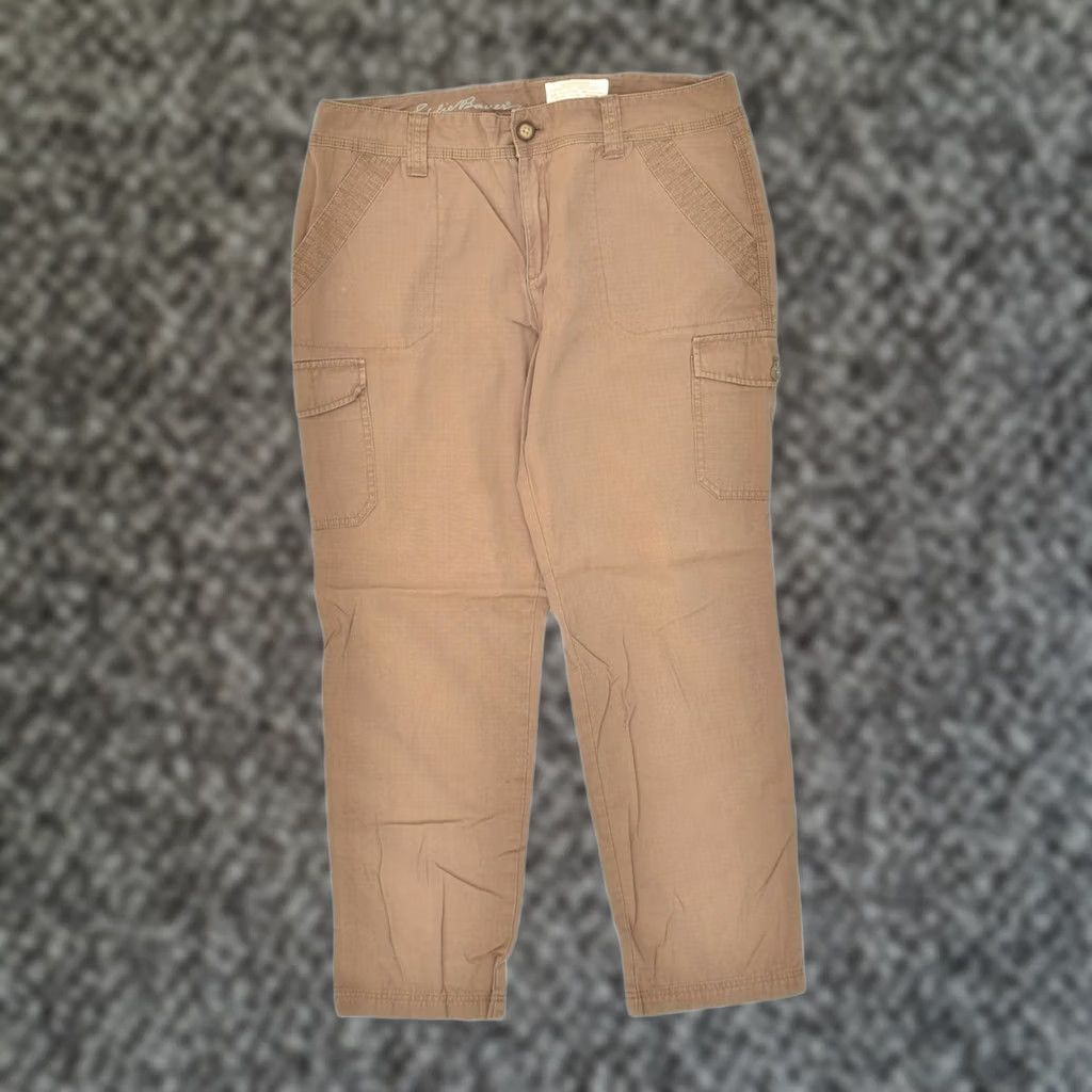 Eddie Bauer Eddie Bauer Womens Tapered Cargo Trousers Brown Cotton XL W36 L28 US 12 Size 40" / US 18 - 1 Thumbnail