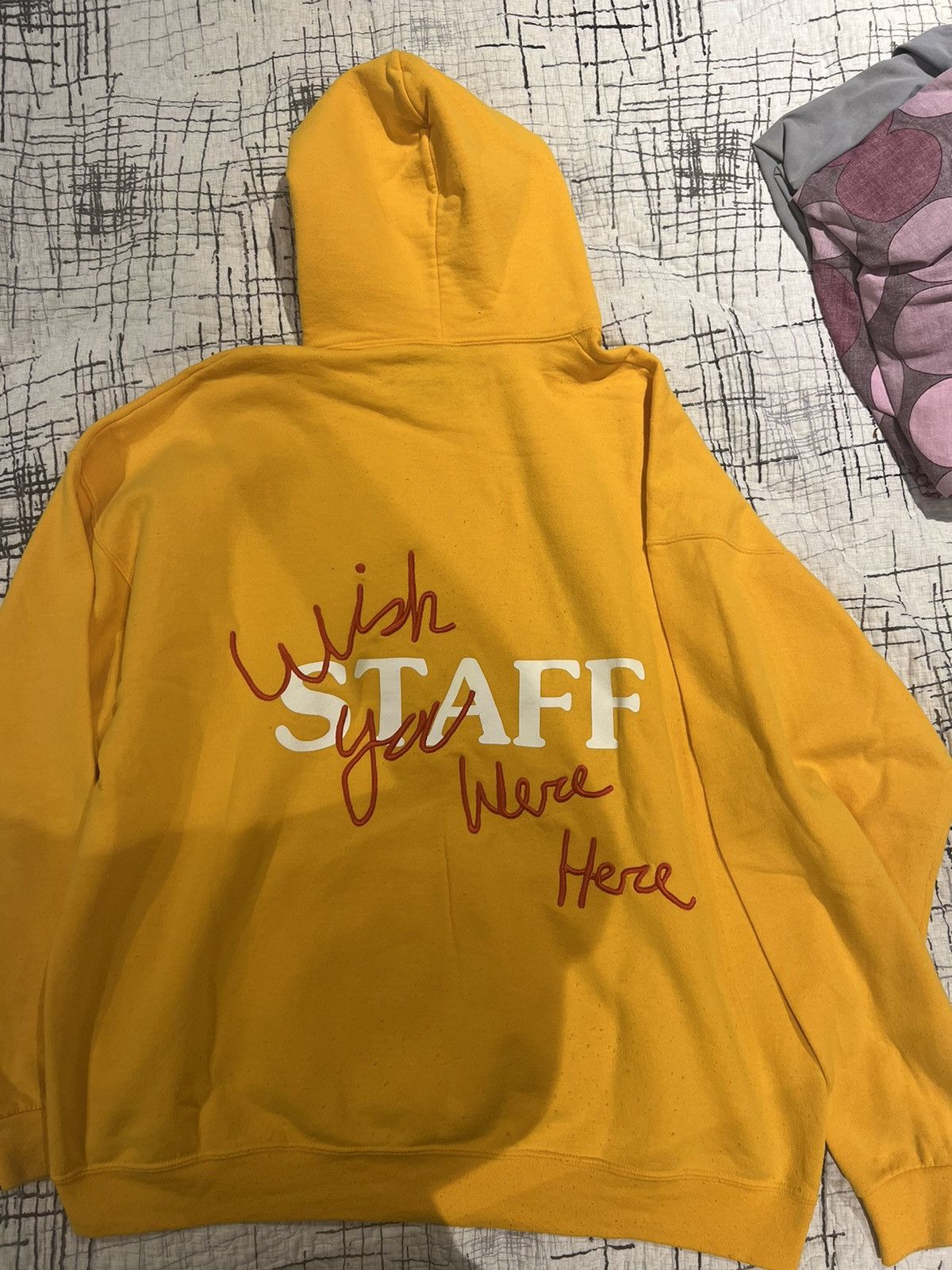 Travis Scott Travis Scott astroworld staff yellow hoodie Grailed