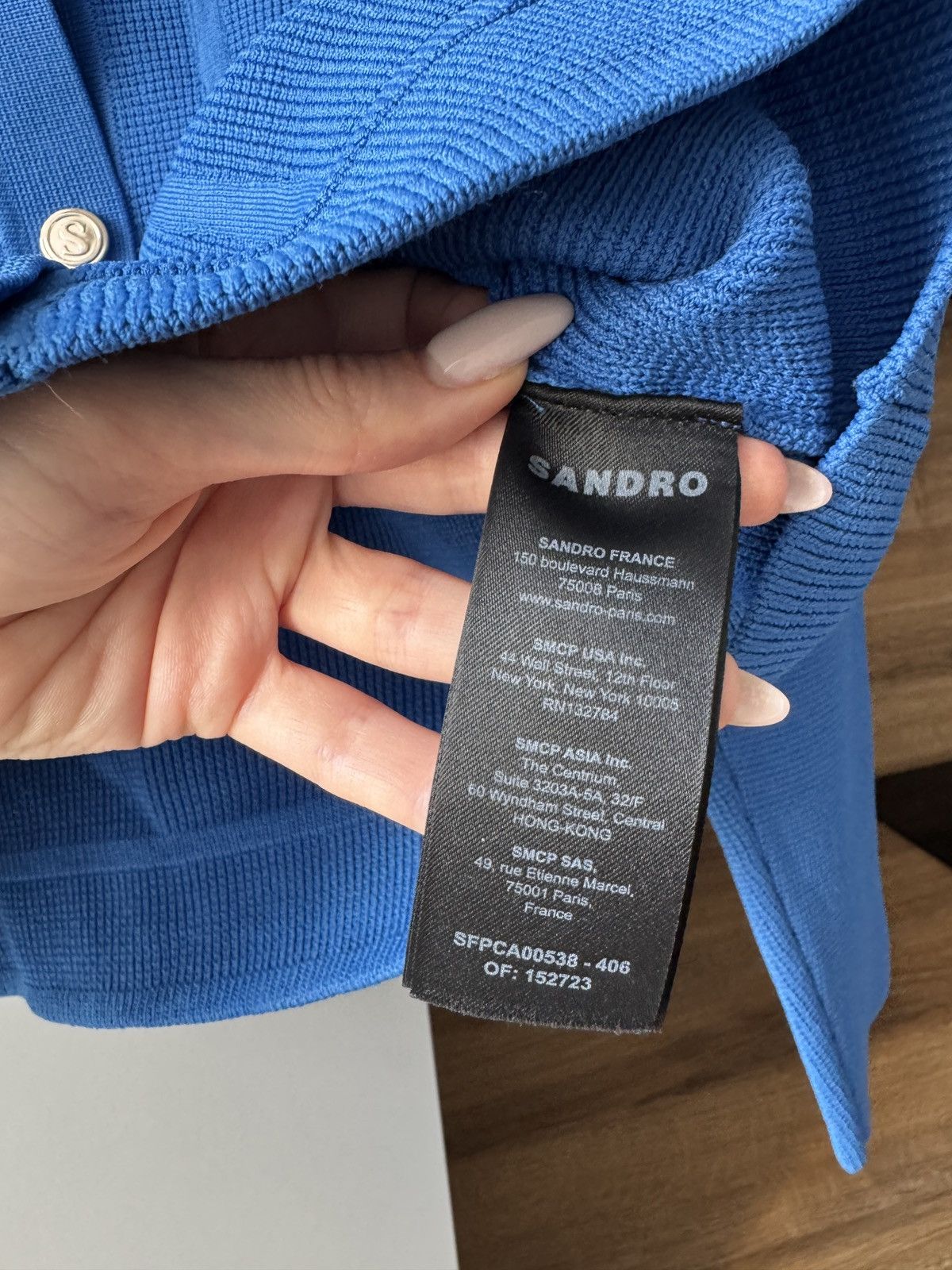 Sandro Sandro Paco Scalloped Ribbed-Knit in Blue Cardigan Size L / US 10 / IT 46 - 6 Thumbnail