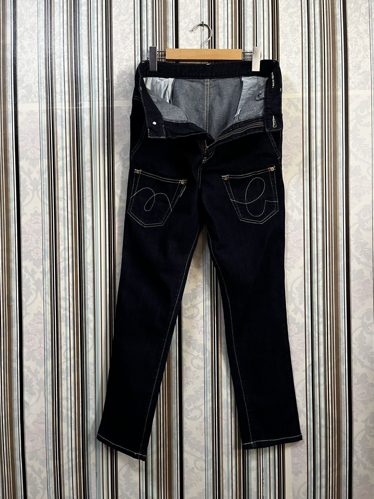 Issey Miyake 2000s mercibeaucoup dark indigo skinny stretch #D3 Size US 29 - 5 Thumbnail