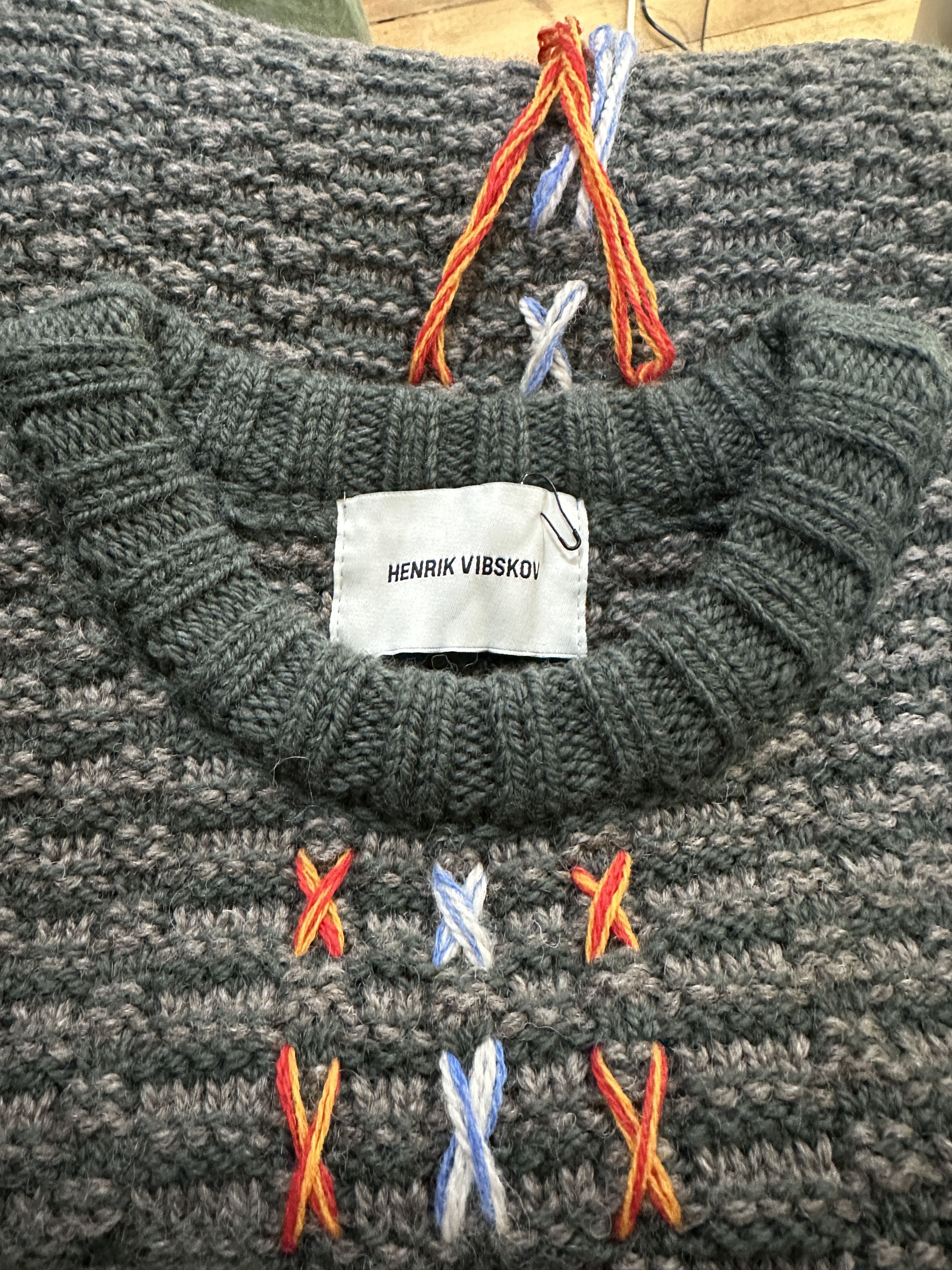 Henrik Vibskov Hang Out Knit Sweat - Moss Green Melange Size L / US 10 / IT 46 - 4 Thumbnail