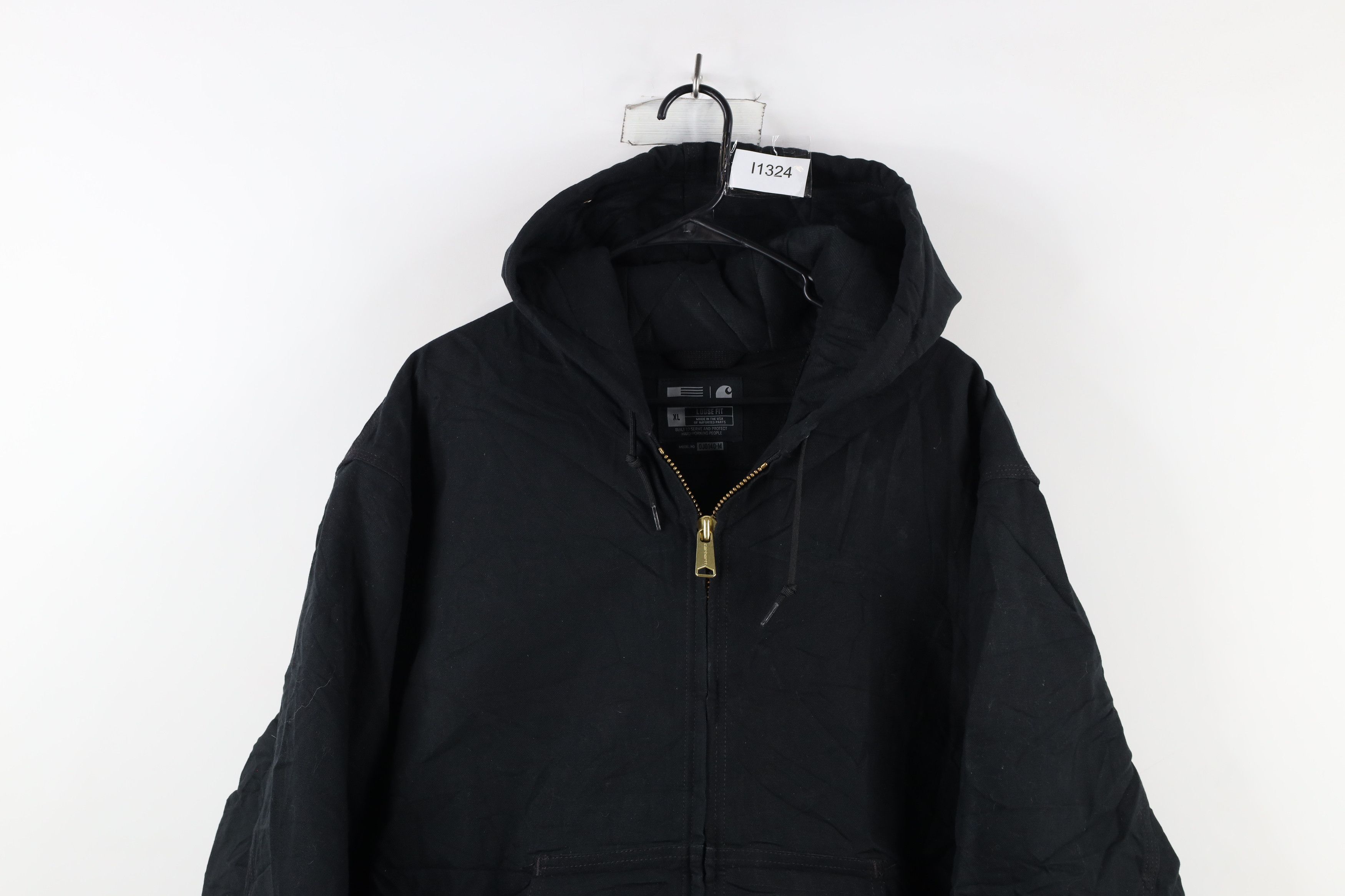 Carhartt × Vintage Vintage Carhartt Spell Out Quilted Hooded Jacket Black USA Size US XL / EU 56 / 4 - 2 Thumbnail