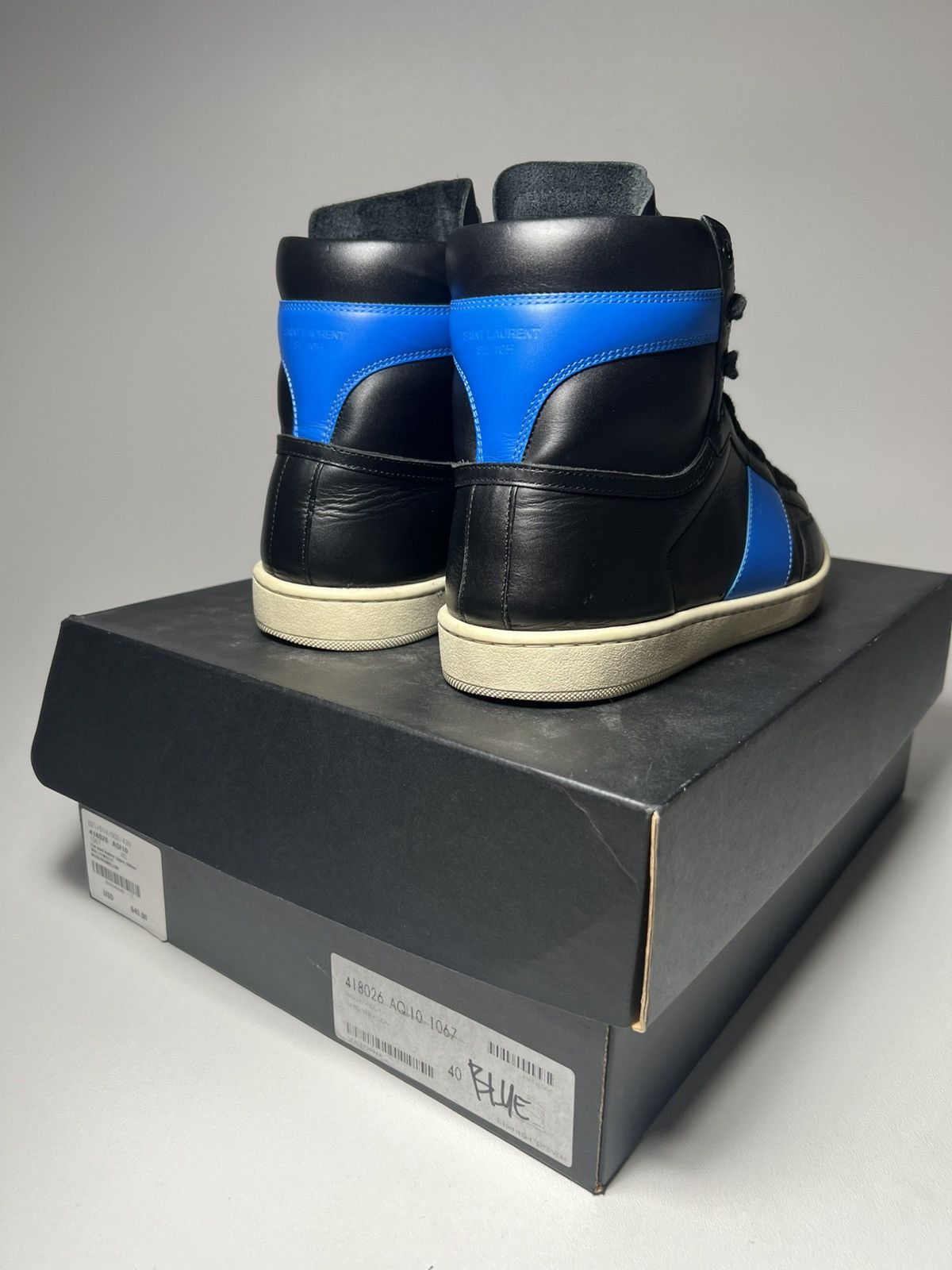 Saint Laurent Paris Signature Court Classic SL/10H Royal Leather High Top Size US 7 / EU 40 - 7 Thumbnail