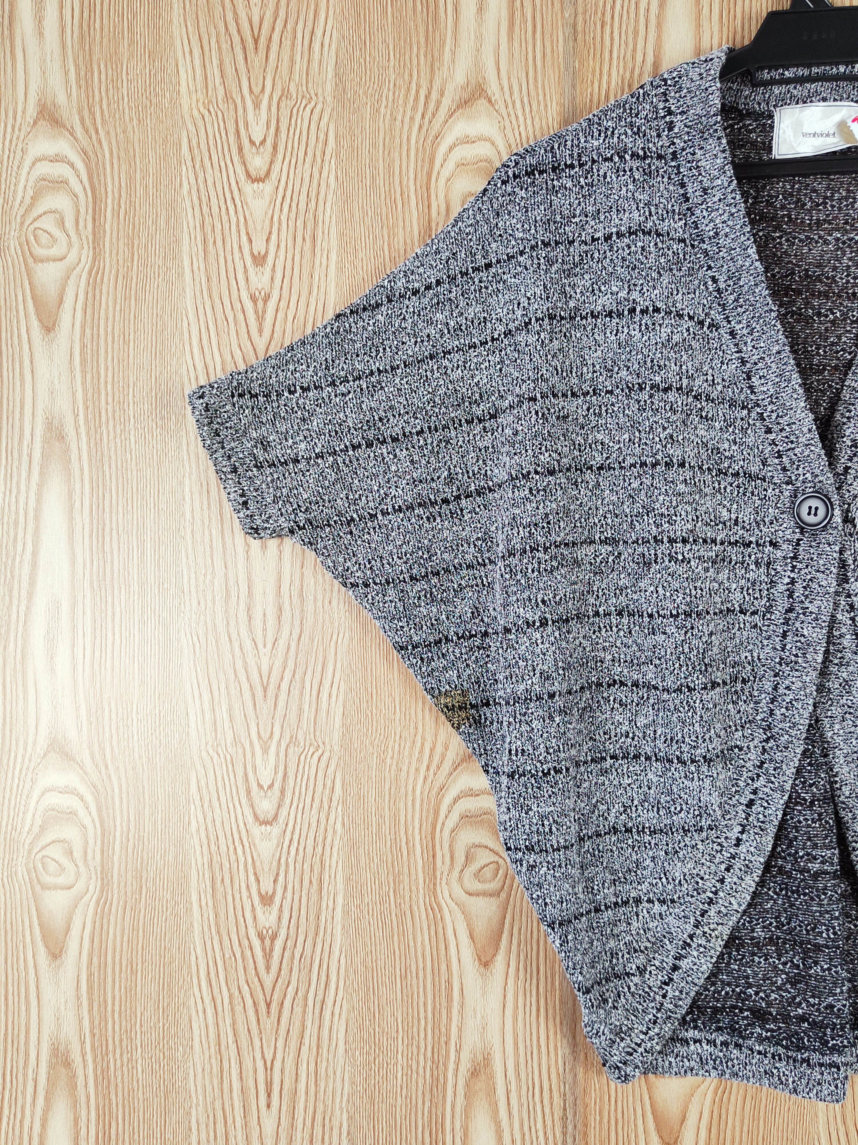 Japanese Brand Ventviolet batwing Black Knitwear Cardigan #W768 Size M / US 6-8 / IT 42-44 - 3 Thumbnail