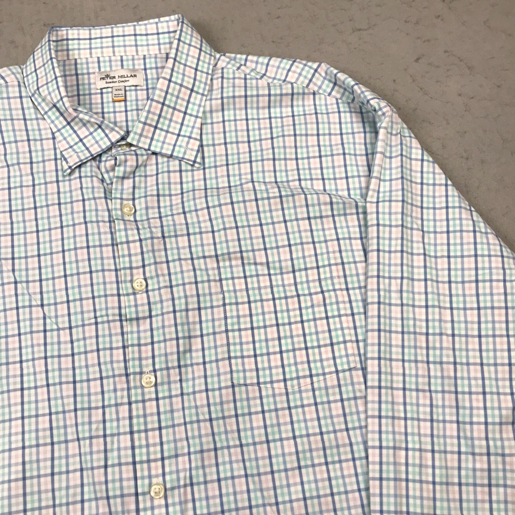 Peter Millar Peter Millar Shirt Mens 2XL Pastel Applecrest Tattersall Summer Comfort Casual Shirt Size US XXL / EU 58 / 5 - 3 Thumbnail