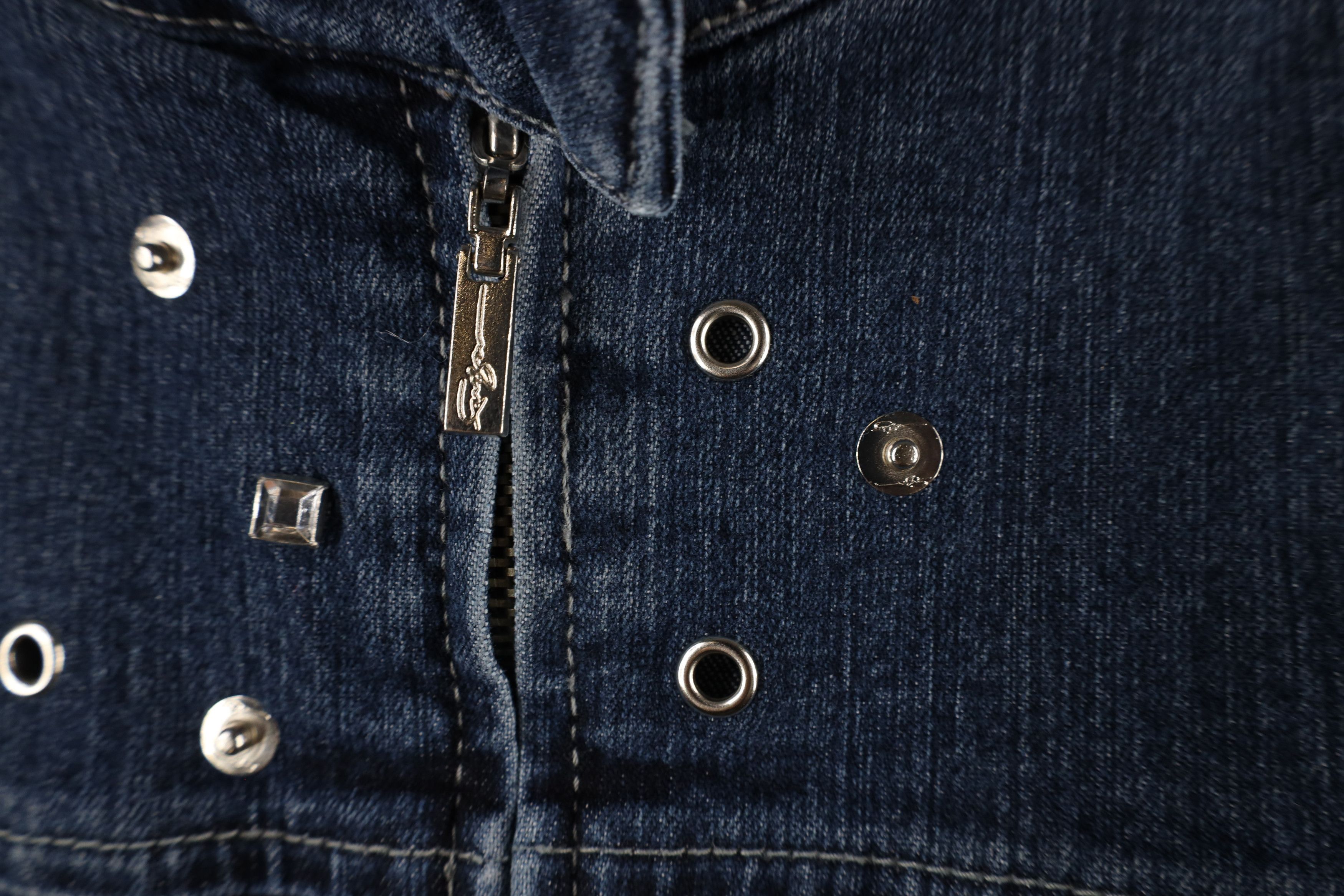 Fubu × Vintage Vintage FUBU Jeweled Studded Stretch Denim Trucker Jacket Size XXL / US 16-18 / IT 52-54 - 7 Thumbnail