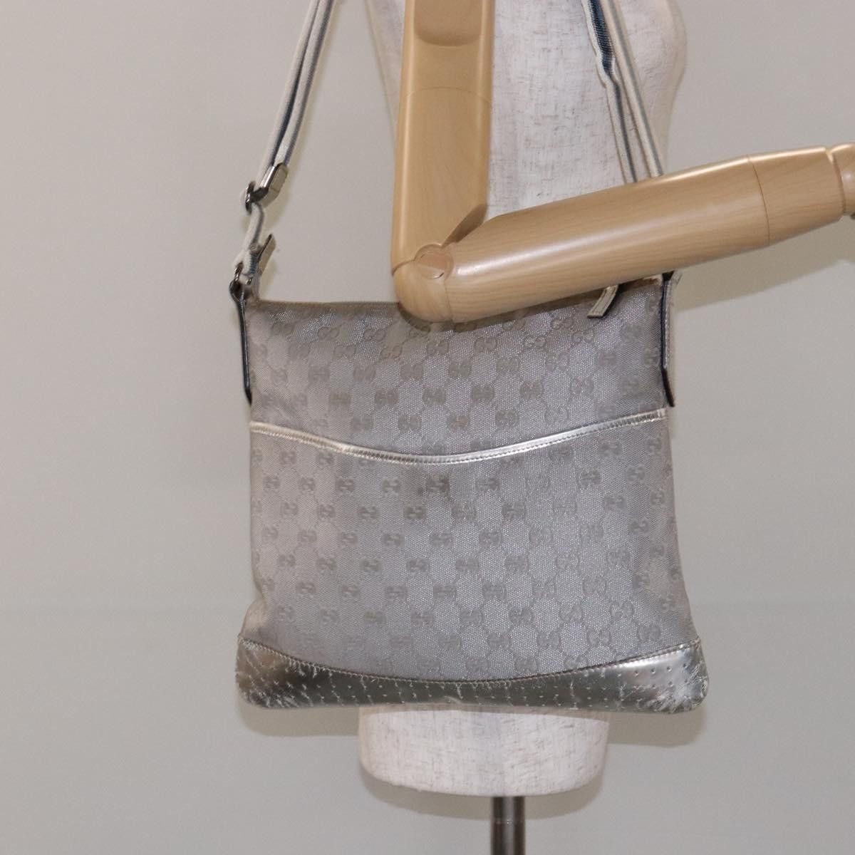 Gucci GUCCI GG Canvas Sherry Line Shoulder Bag Silver Size ONE SIZE - 22 Thumbnail