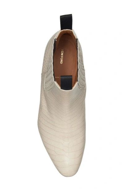 Tom Ford o1loc1c0824 J1417 Alligator-Embossed Leather Boots in Ivory Size US 11 / EU 44 - 3 Thumbnail