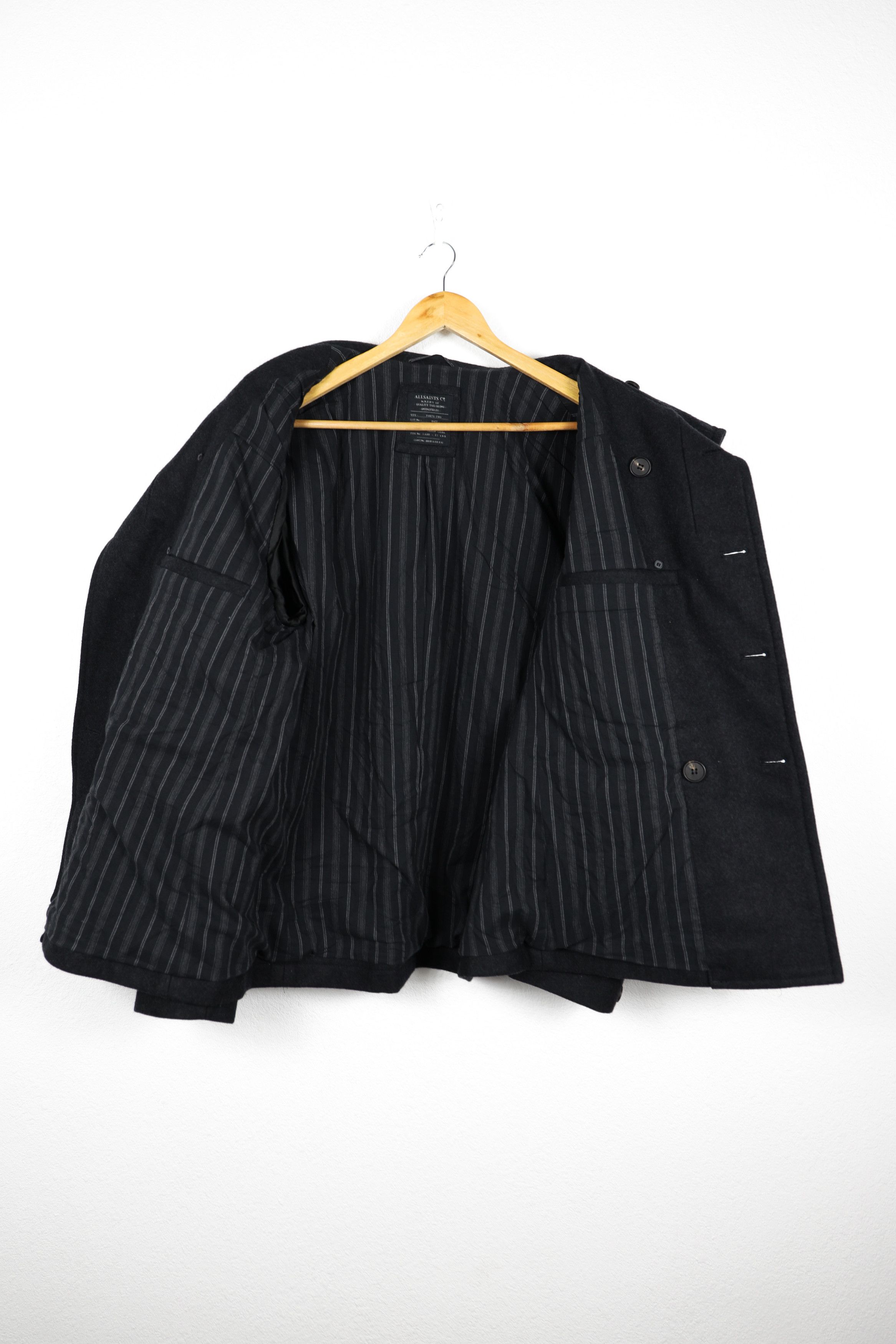 Allsaints AllSaints Raynes Wool Pea Coat Avant Garde Size US M / EU 48-50 / 2 - 8 Thumbnail