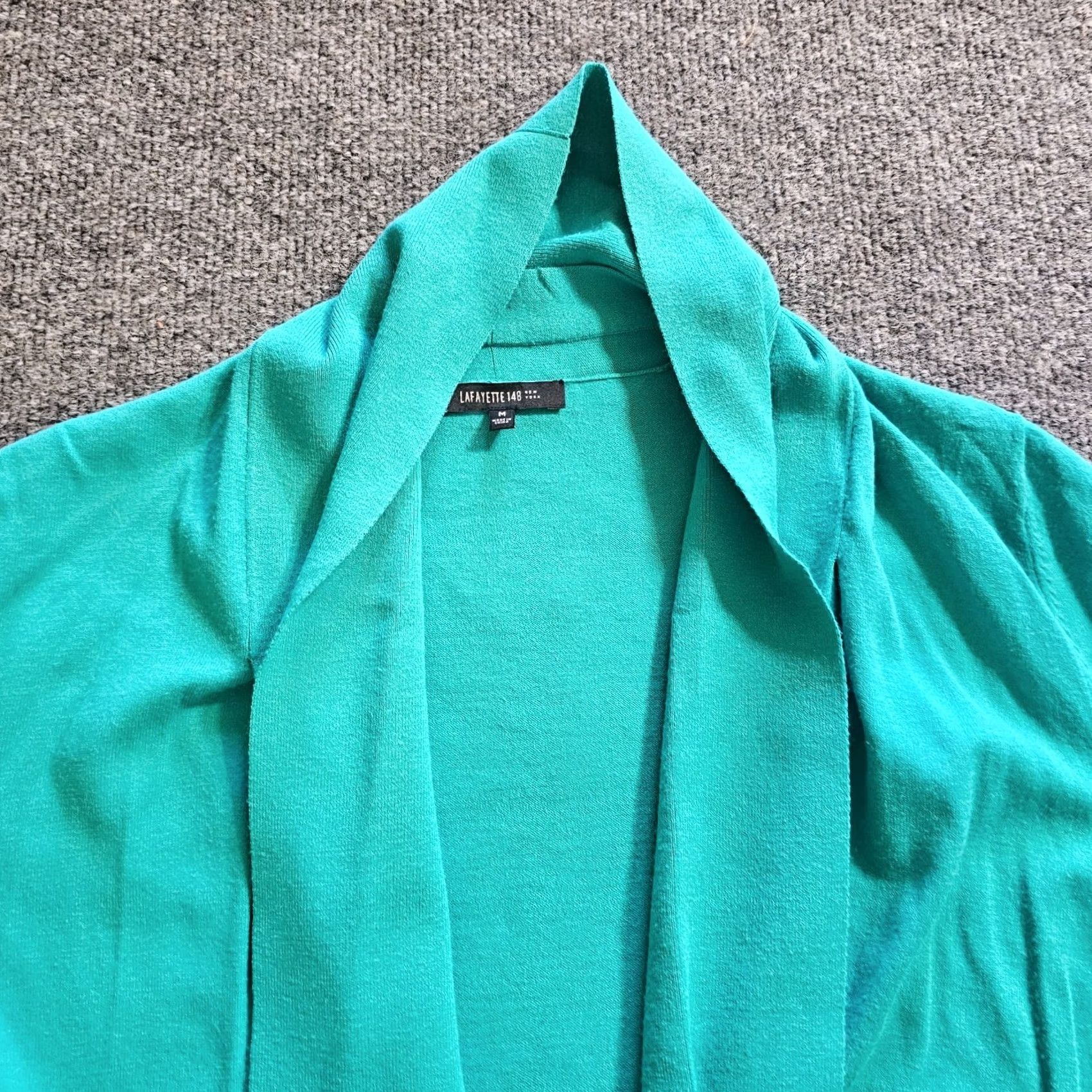 Vintage Lafayette 148 Cardigan Womens Size Medium Green Open Front Casual Sweater Size M / US 6-8 / IT 42-44 - 2 Thumbnail