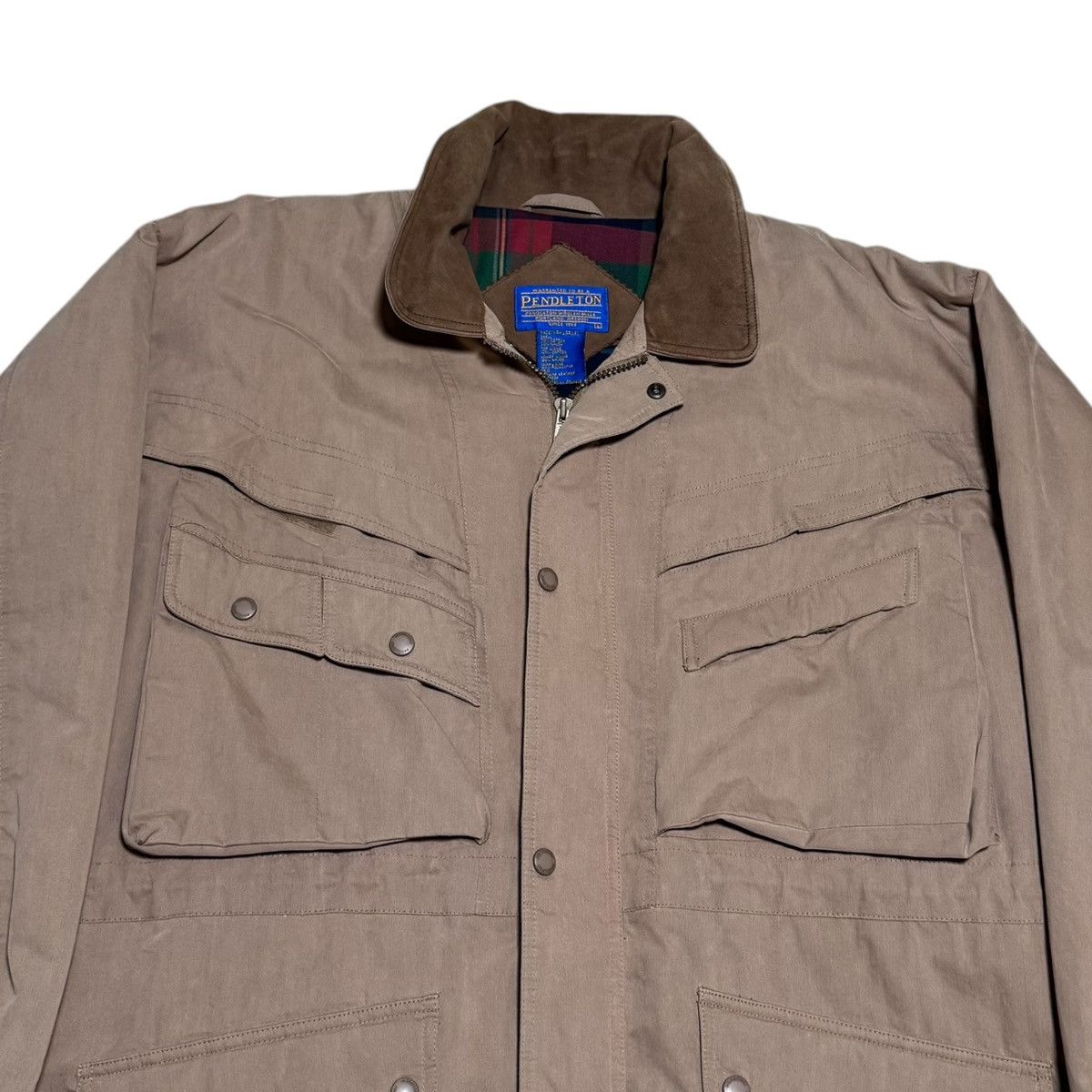 Pendleton × Vintage Vintage Pendleton Multi Pocket Tan Safari Zip Jacket Adult L Size US L / EU 52-54 / 3 - 3 Thumbnail