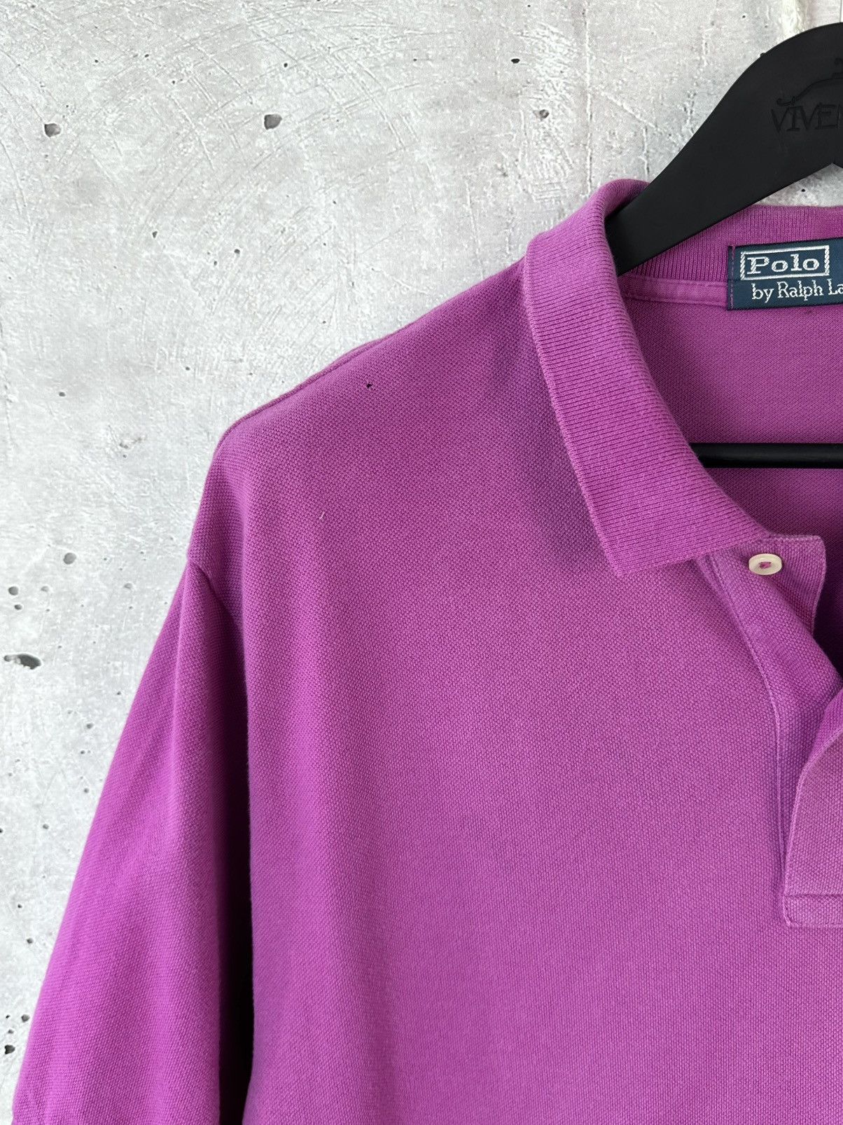 Polo Ralph Lauren Vintage Polo Ralph Lauren Purple Cotton Polo Size US XL / EU 56 / 4 - 4 Thumbnail
