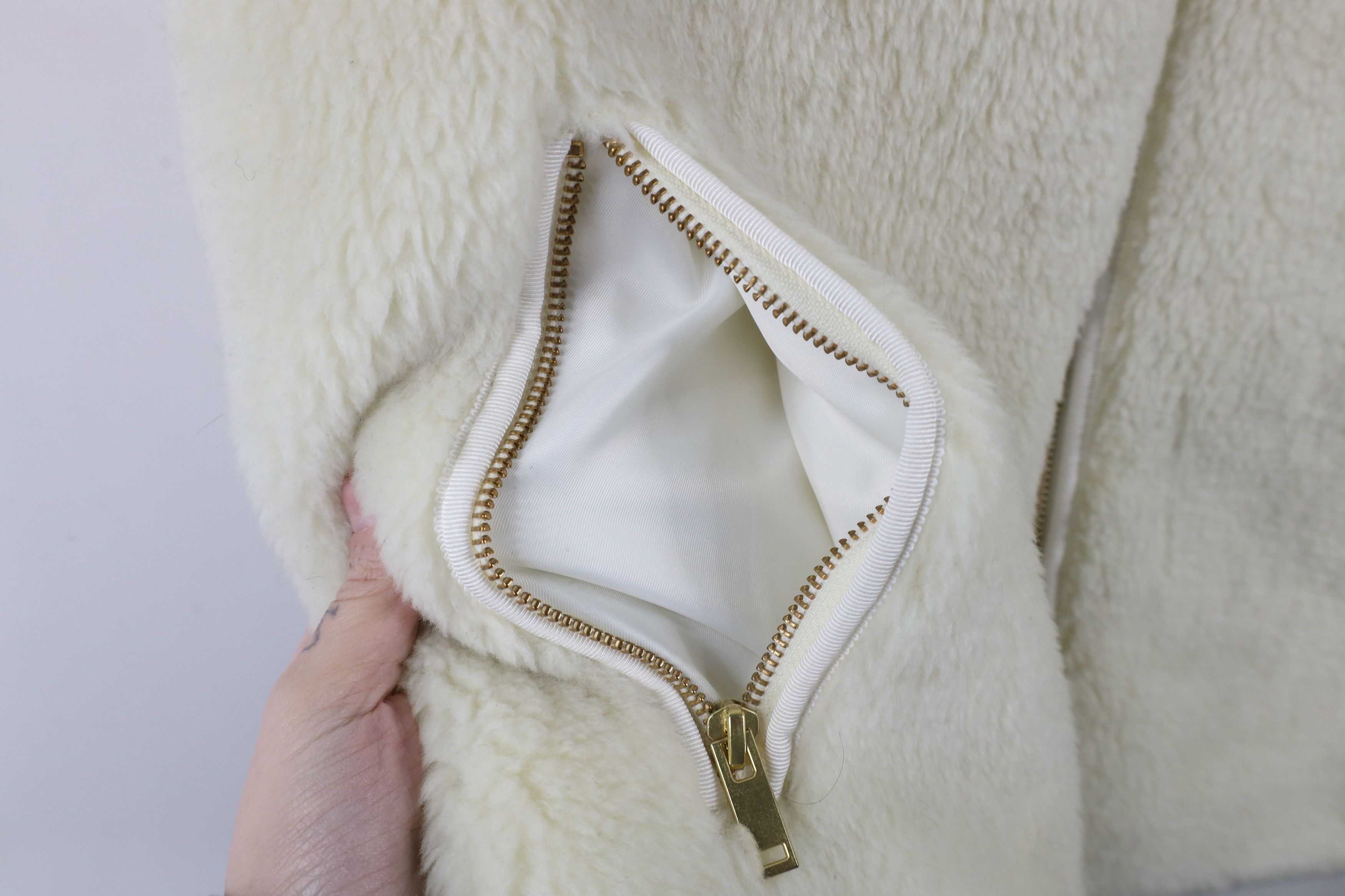 J.Crew × Vintage J Crew Plush Deep Pile Fleece Excursion Vest Jacket Cream Size M / US 6-8 / IT 42-44 - 4 Thumbnail