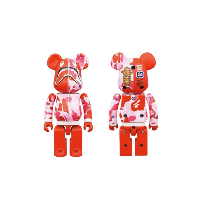 Bape Bearbrick x BAPE ABC Camo Shark Chogokin 200% Pink | Grailed