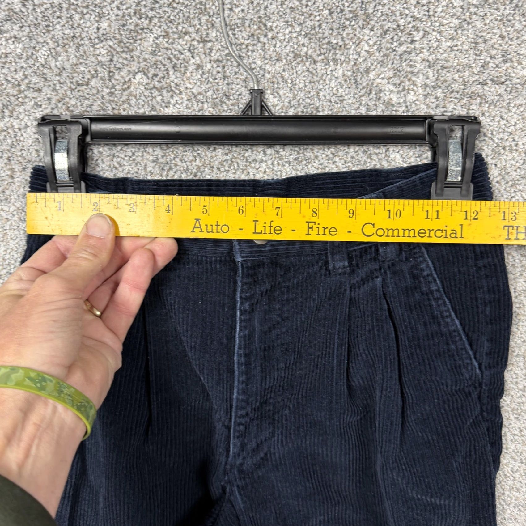 Lands' End VINTAGE Talbots Corduroy Pants 14 Blue Pleated Pockets 26 Inseam 25 Waist Women Dress Pants Cotton Dark Academia Size 36" / US 14 / IT 50 - 2 Thumbnail
