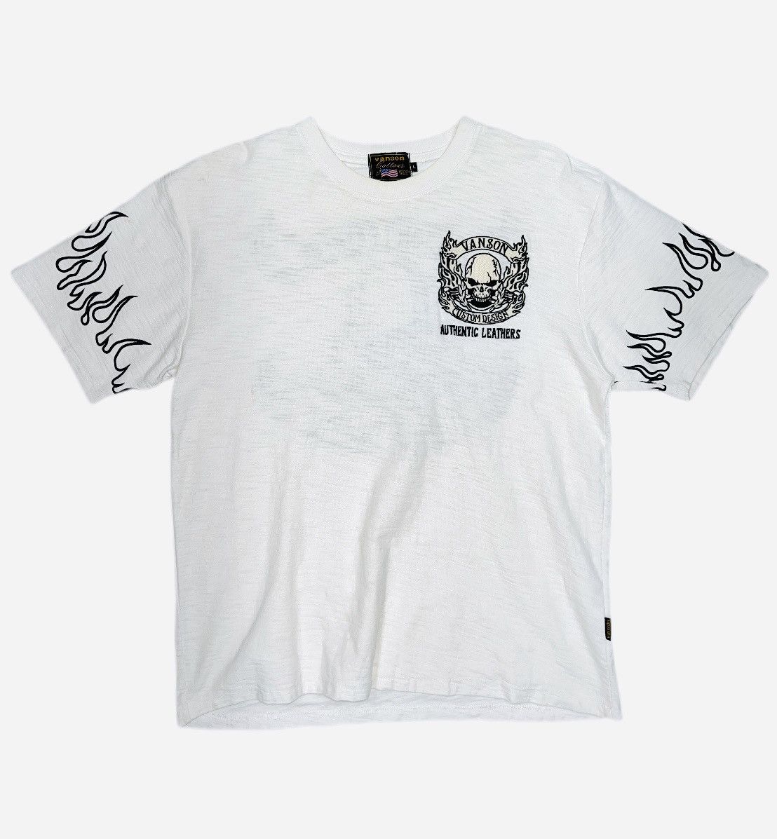 Japanese Brand Vanson Leather Embroided Skull Tee Size US L / EU 52-54 / 3 - 2 Thumbnail