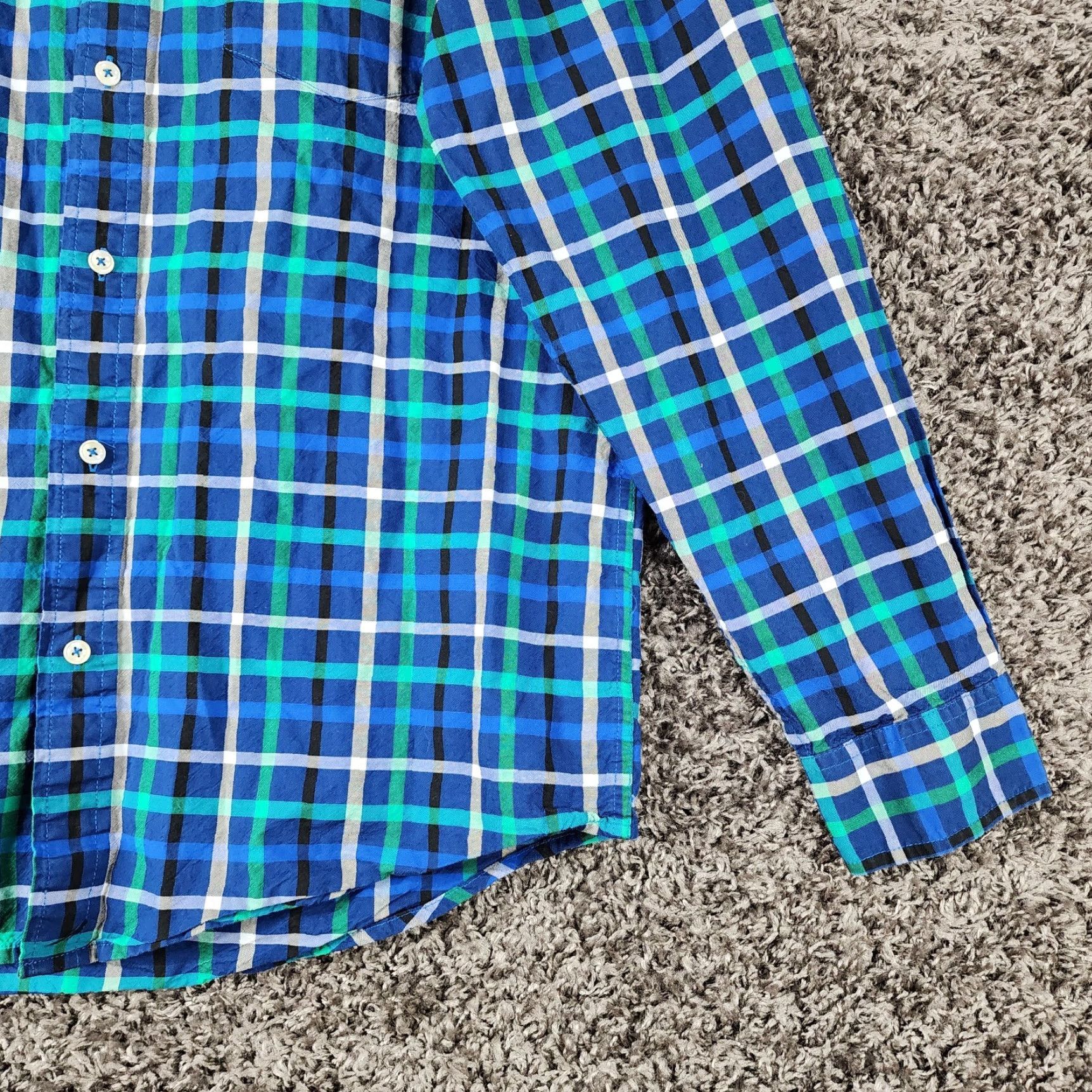 Tommy Hilfiger Tommy Hilfiger Shirt Mens L Long Sleeve Plaid Blue Button-Up Classic Fit Men’s L Size US L / EU 52-54 / 3 - 2 Thumbnail