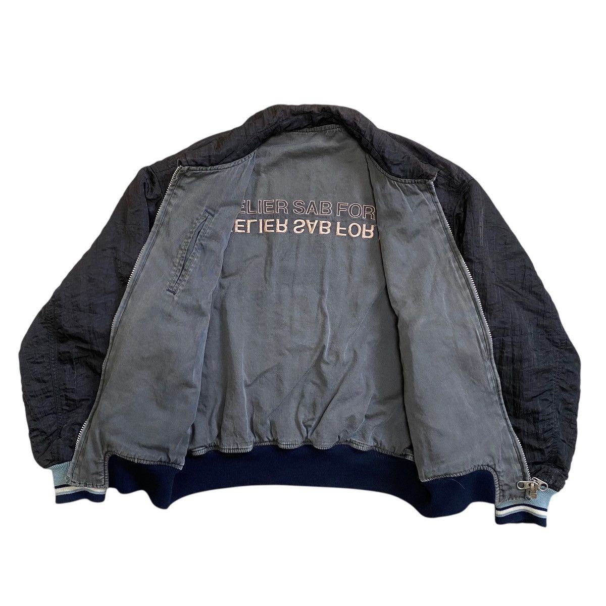 Vintage 💥 80s ATELIER SAB REVERSIBLE BOMBER JACKET Size US M / EU 48-50 / 2 - 3 Thumbnail