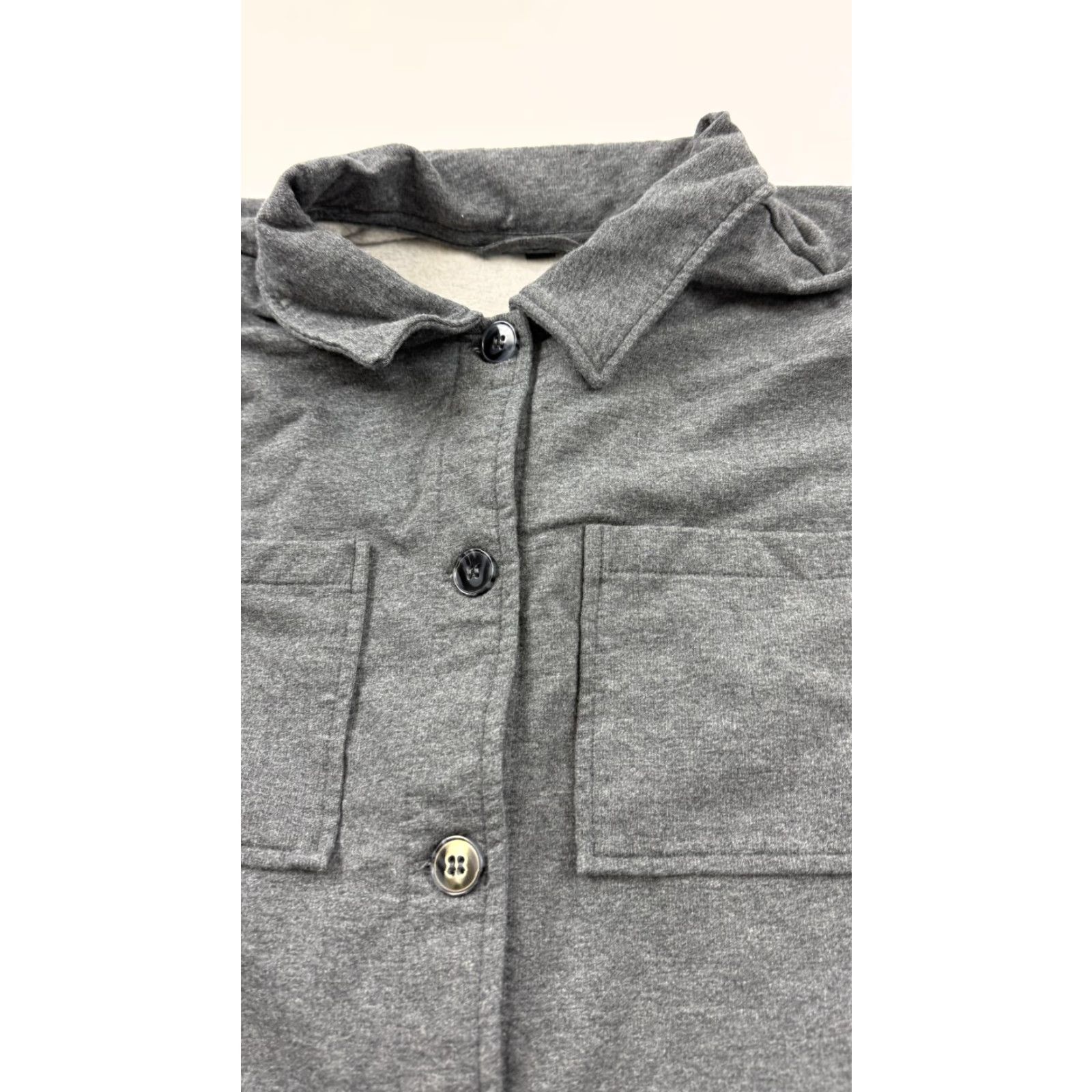 Torrid TORRID Shacket Jacket Plus Size 3X Gray Fleece Lined Button Front Collared Womens Size XXL / US 16-18 / IT 52-54 - 4 Thumbnail
