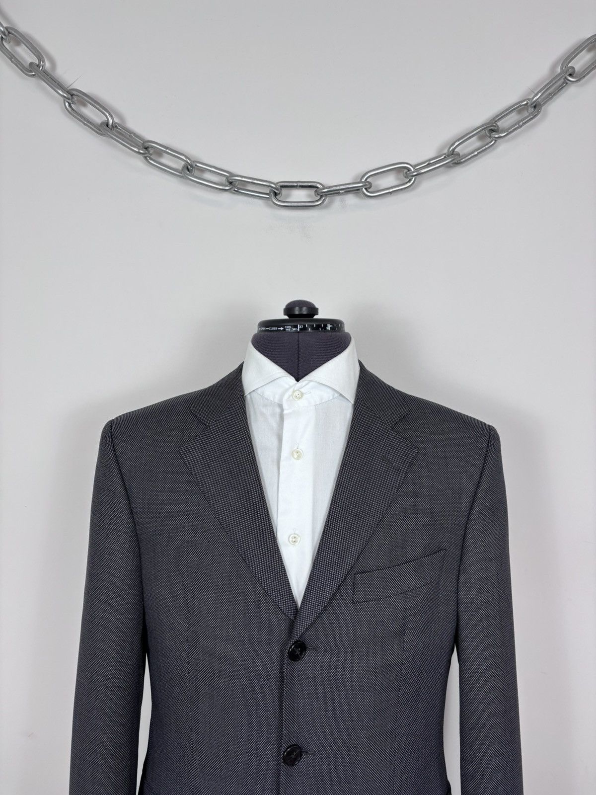 SCABAL Scabal Men’s Grey Wool Blazer Jacket 3-Buttons Classic Size 46R - 2 Thumbnail