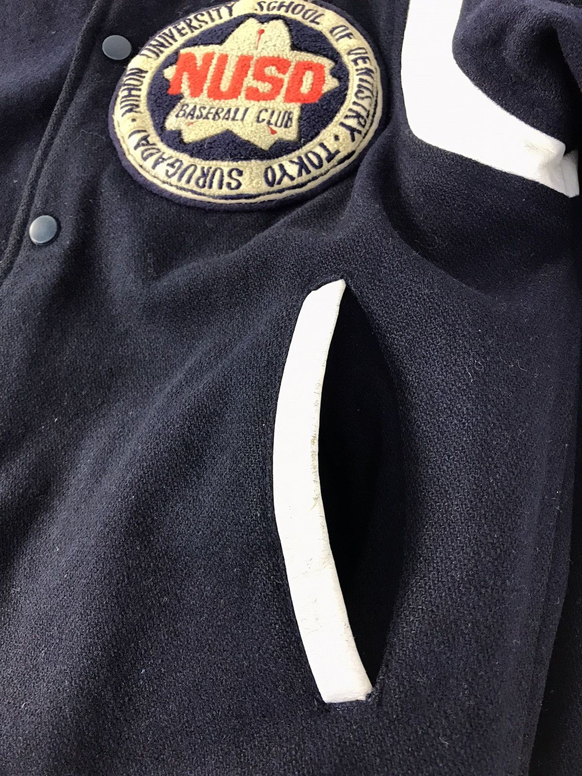 Mizuno × Vintage Vtg Mizuno Nuso Baseball Club Varsity Jacket Distressed Size US M / EU 48-50 / 2 - 8 Thumbnail