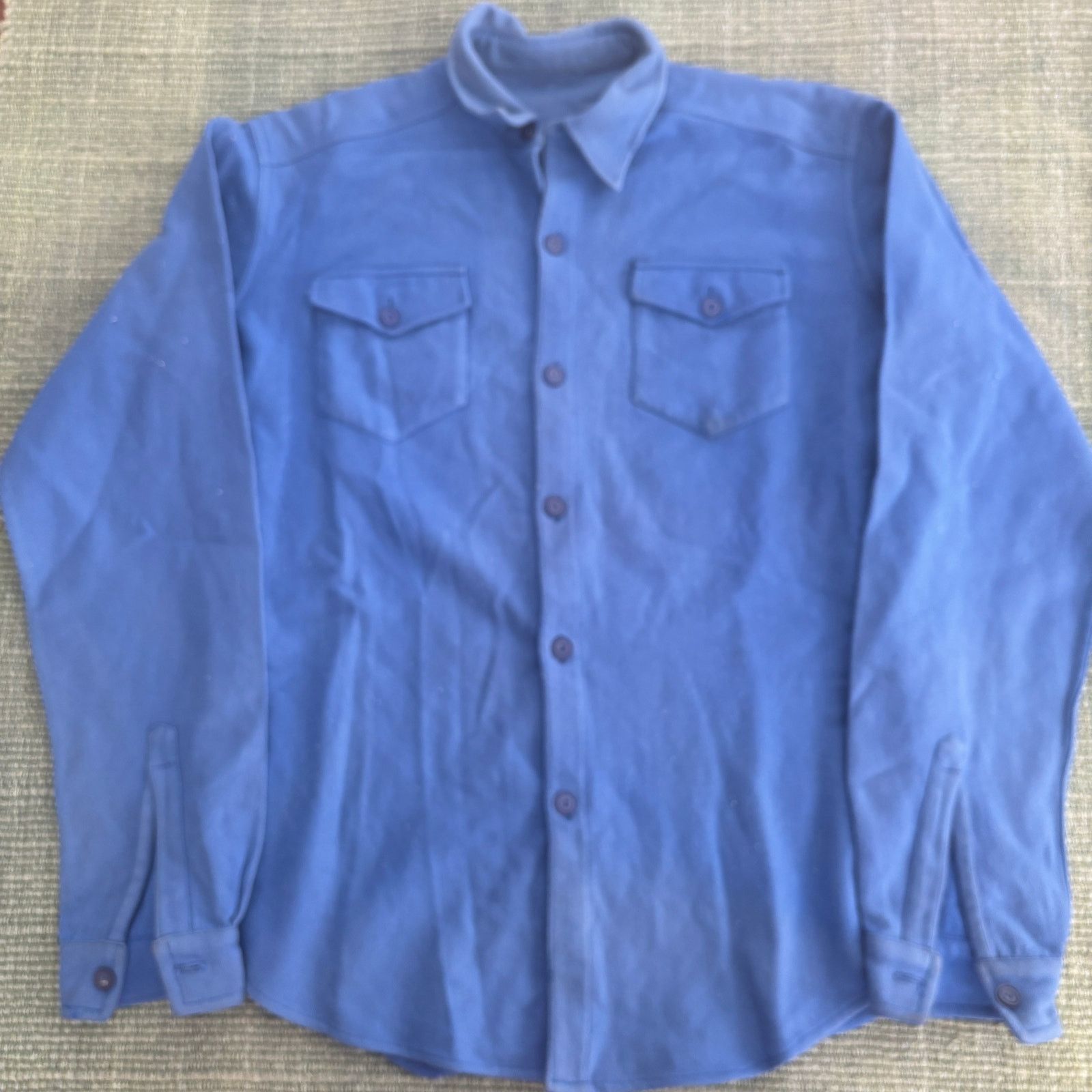Vintage True vintage 50s/60s blue wool mens long sleeve flannel Size US L / EU 52-54 / 3 - 1 Thumbnail