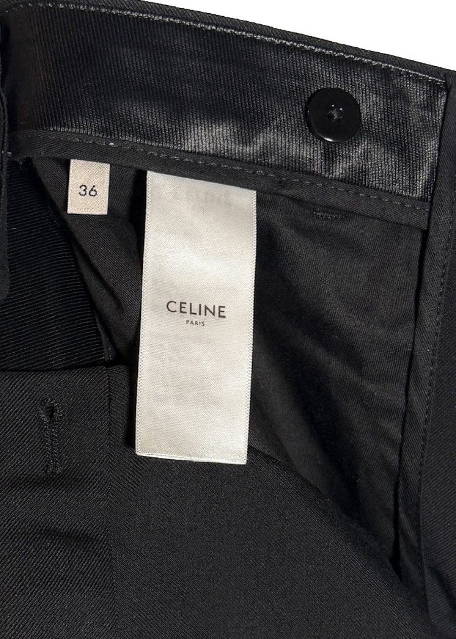 Celine Celine Black Straight Leg Pleated Trousers Size 27" / US 4 / IT 40 - 7 Thumbnail
