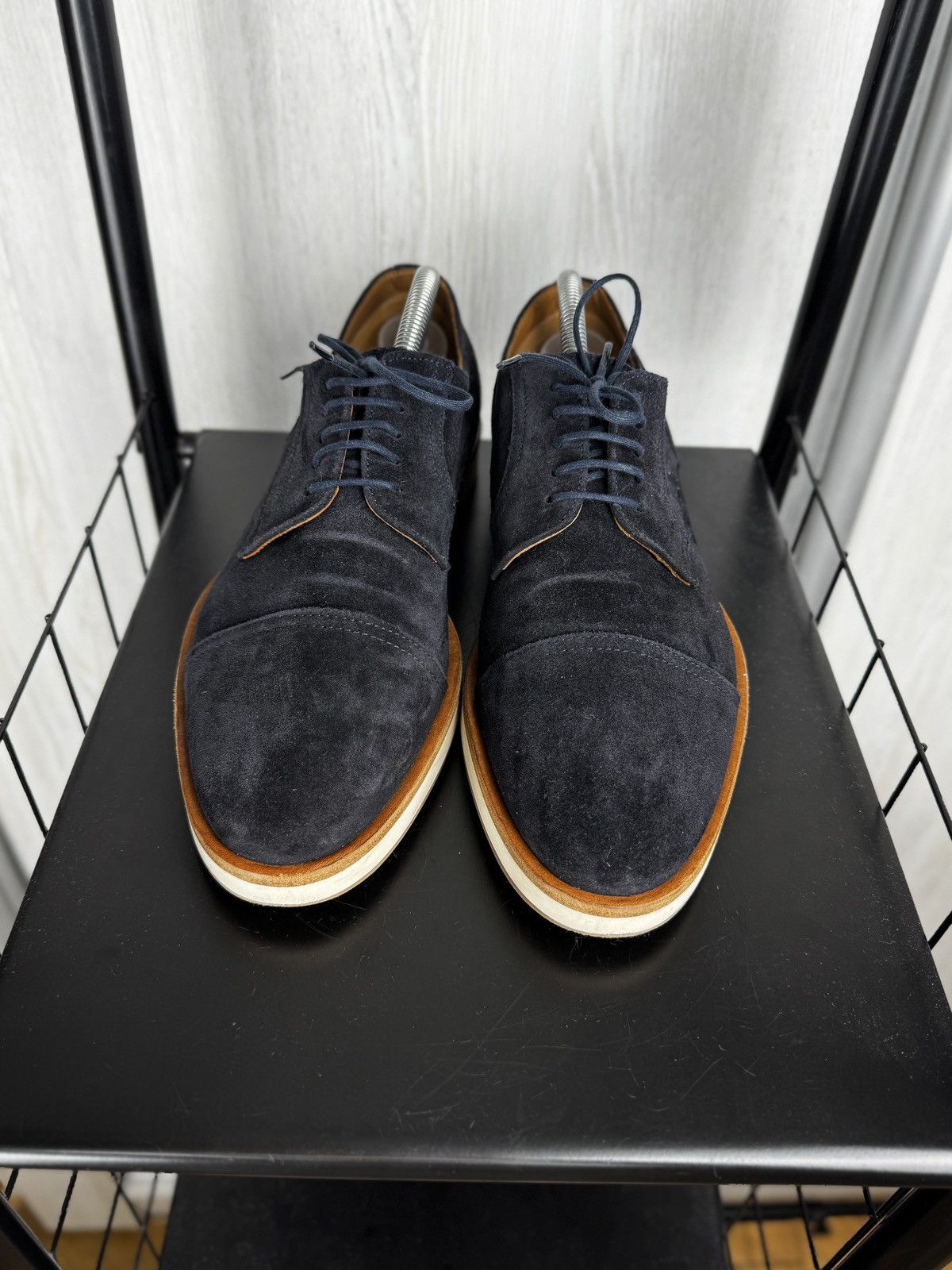 Hugo Boss Boss Hugo Boss Men's Oracle Derby blue suede Size US 8.5 / EU 41-42 - 4 Thumbnail