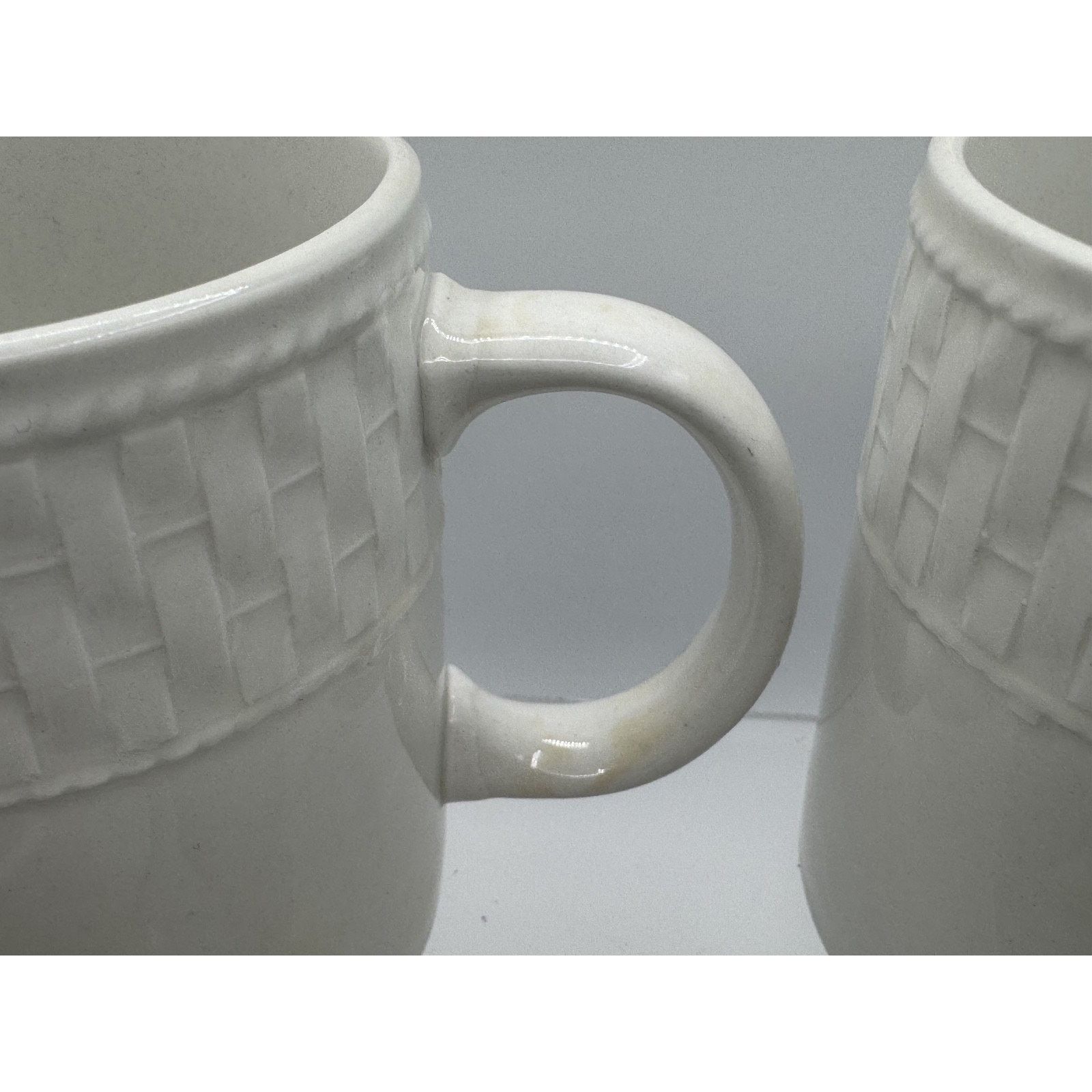 Other 4- Vintage Waverly Mugs Fine White Porcelain Basket Weave Size ONE SIZE - 7 Thumbnail