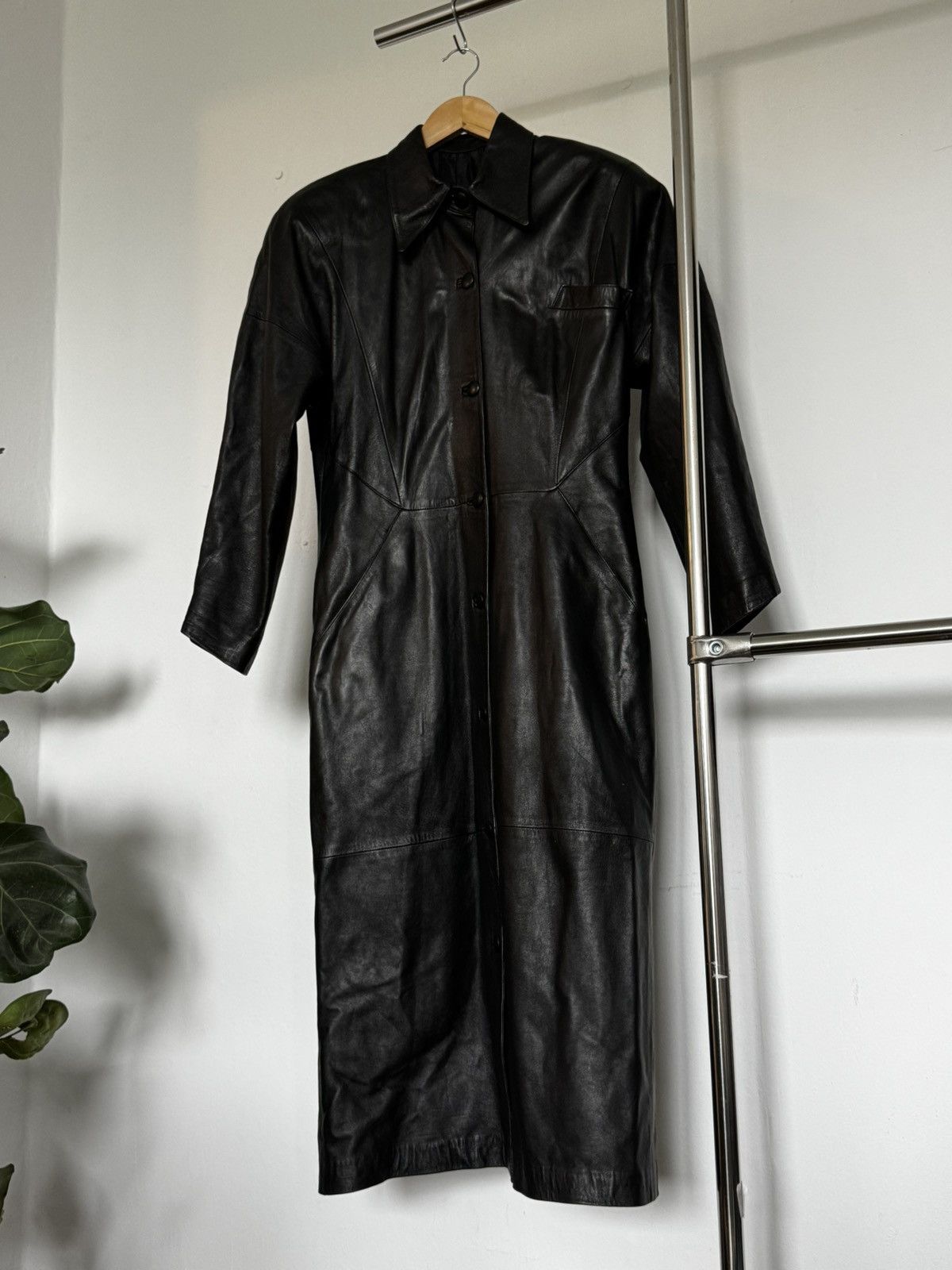 Other Long Vintage Leather Coat Size S / US 4 / IT 40 - 6 Thumbnail