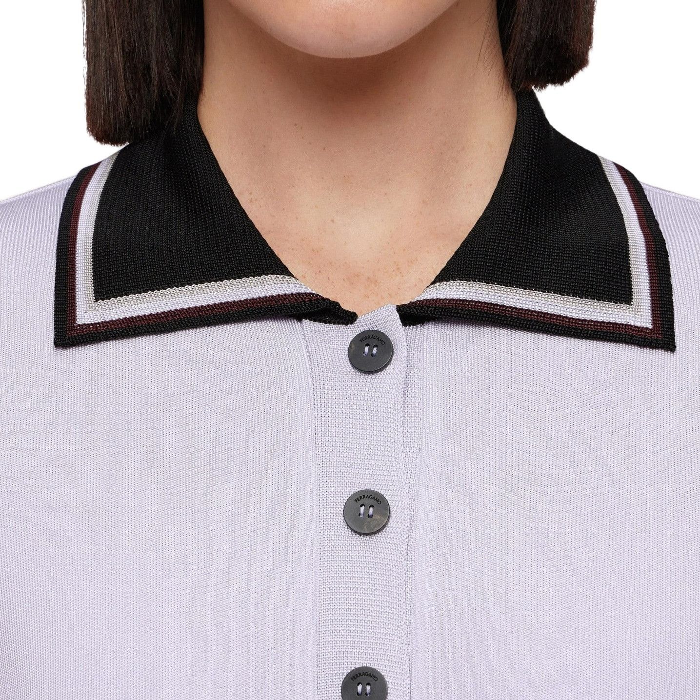 Salvatore Ferragamo o1s1rm0126 Short-sleeve Polo Shirt in Purple Size M / US 6-8 / IT 42-44 - 4 Thumbnail