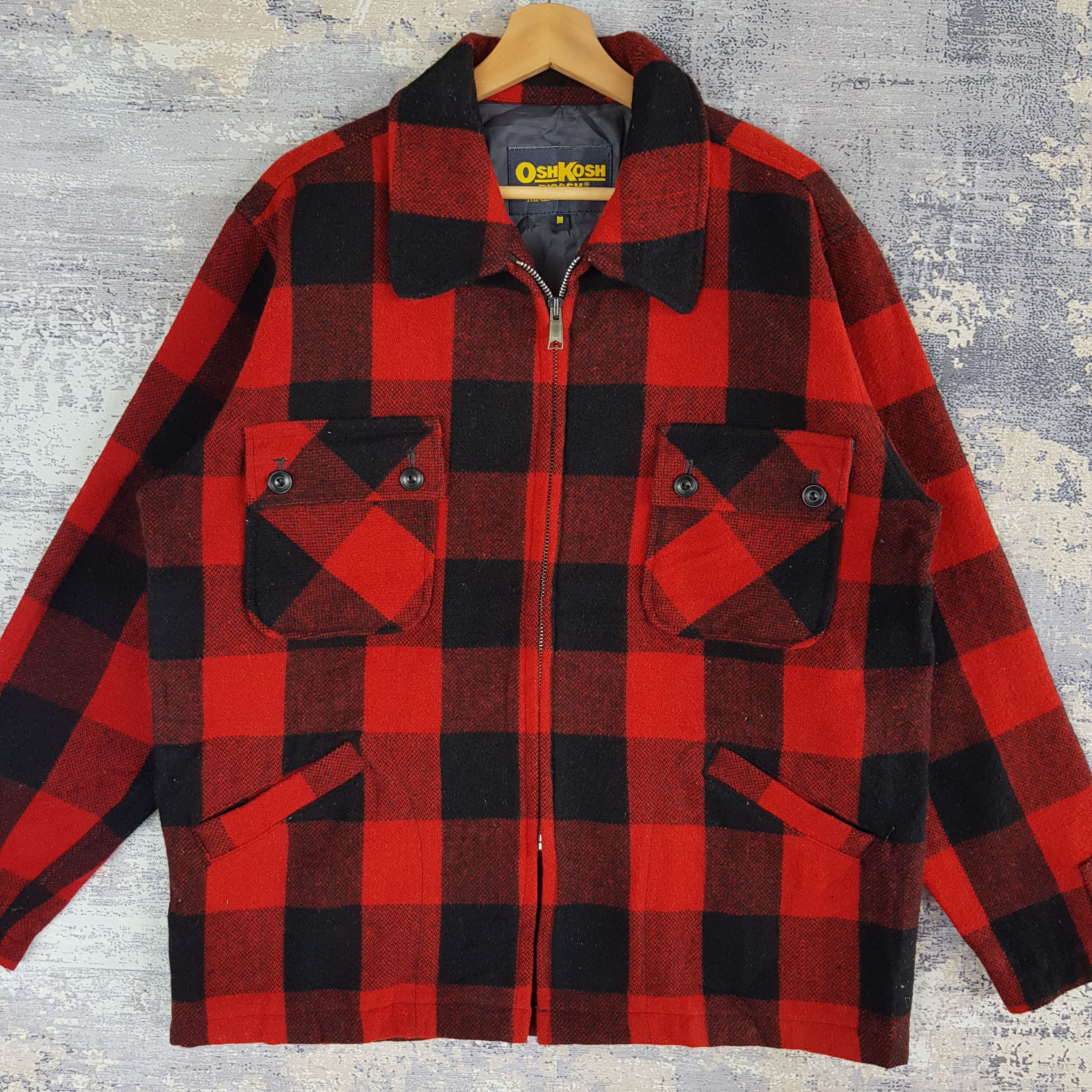 Japanese Brand × Vintage Vintage Oshkosh Wool Jacket Bondage Multi Pocket Wool Jacket Size US M / EU 48-50 / 2 - 2 Thumbnail