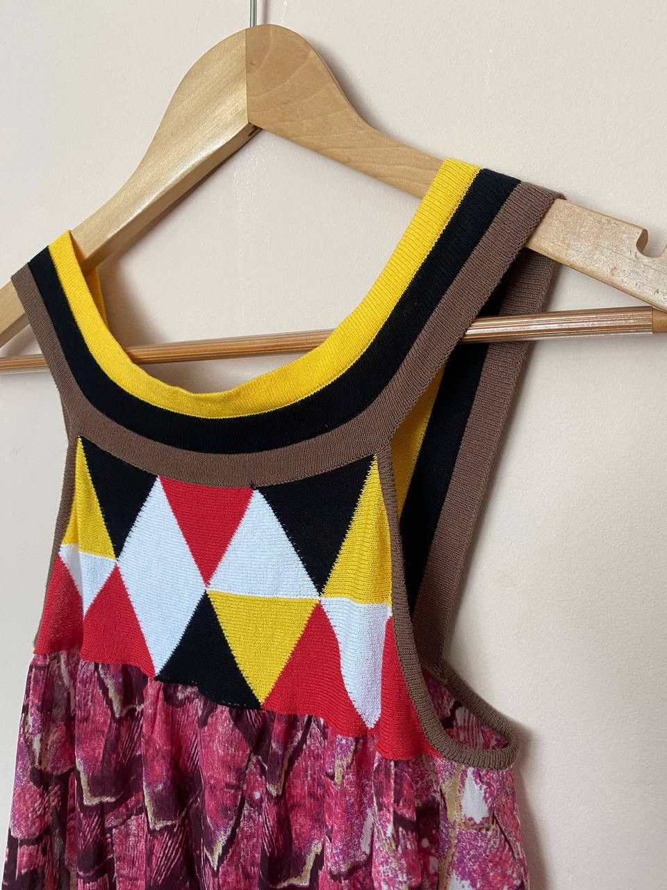 Just Cavalli Just Cavalli Knit & Silk Mixed Fabric Brown Top Size S / US 4 / IT 40 - 2 Thumbnail
