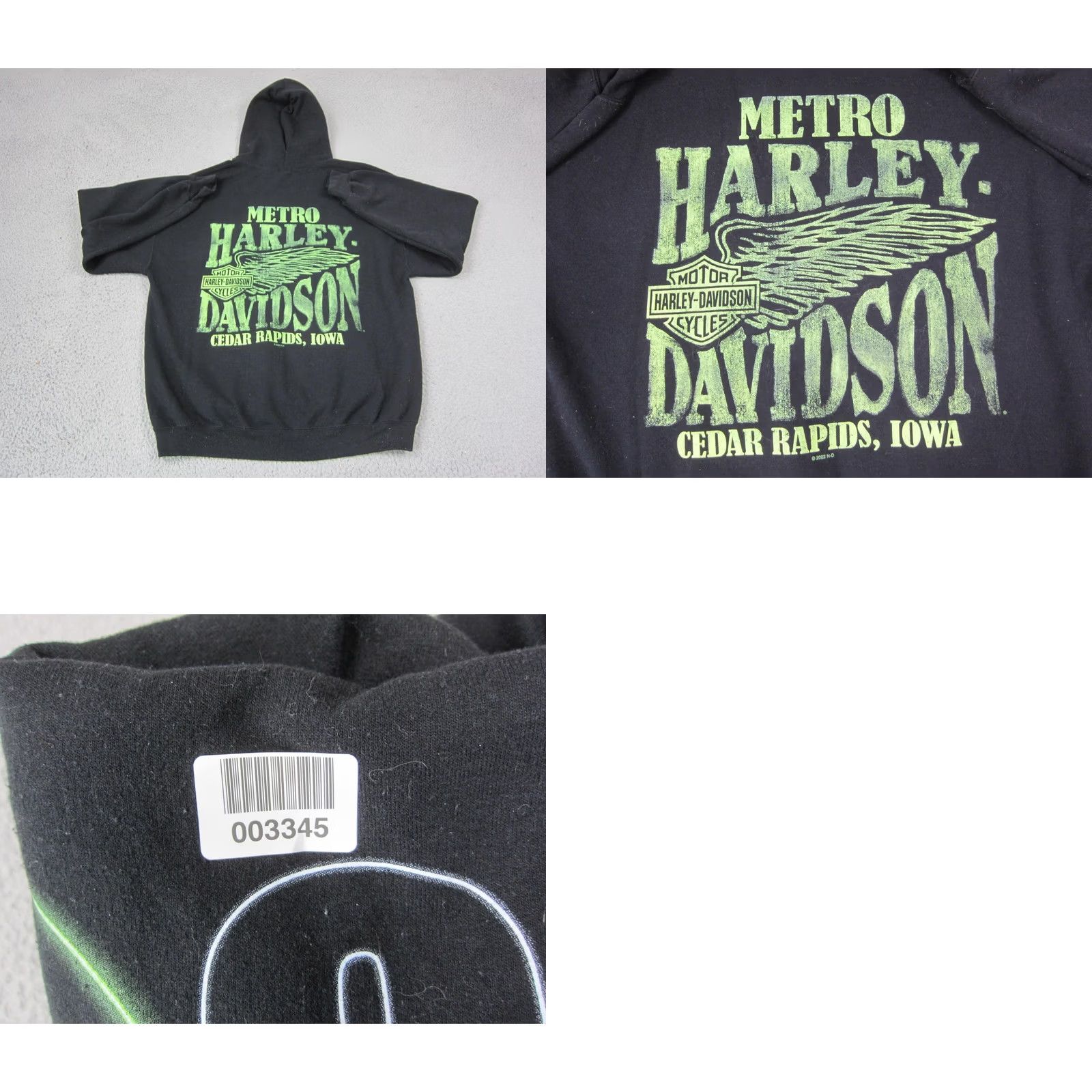 Harley Davidson Harley Davidson Hoodie Mens Large Black Green Skull Cedar Rapids Sweatshirt Size US L / EU 52-54 / 3 - 9 Thumbnail