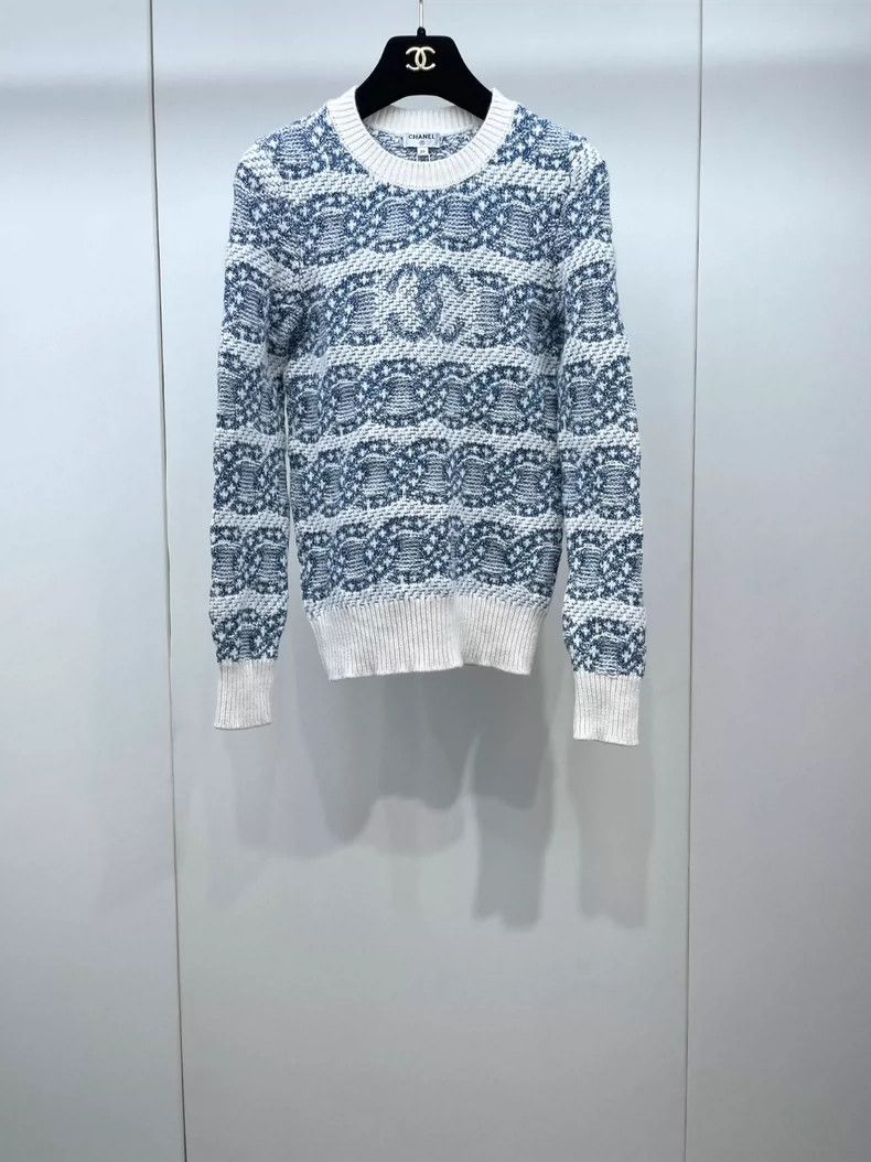 Chanel Chanel Double Clogo knitted jacquart cashmere sweater 2504- Size XXS / US 00 / IT 34 - 1 Thumbnail