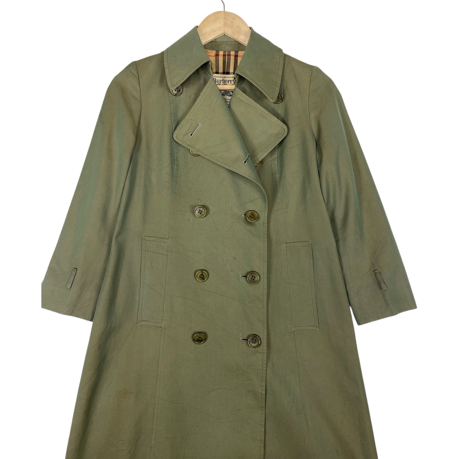 Burberry 💥80s BURBERRYS DOUBLE BREASTED CHECK TRENCH COAT Size S / US 4 / IT 40 - 4 Thumbnail