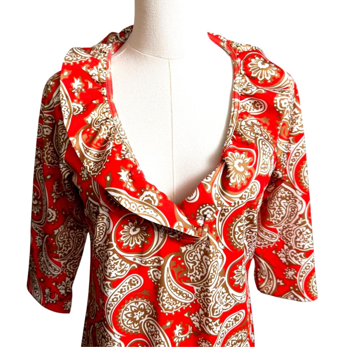 Gretchen Scott Gretchen Scott Jersey Ruffneck Dress Paisley Size XS Size XS / US 0-2 / IT 36-38 - 7 Thumbnail