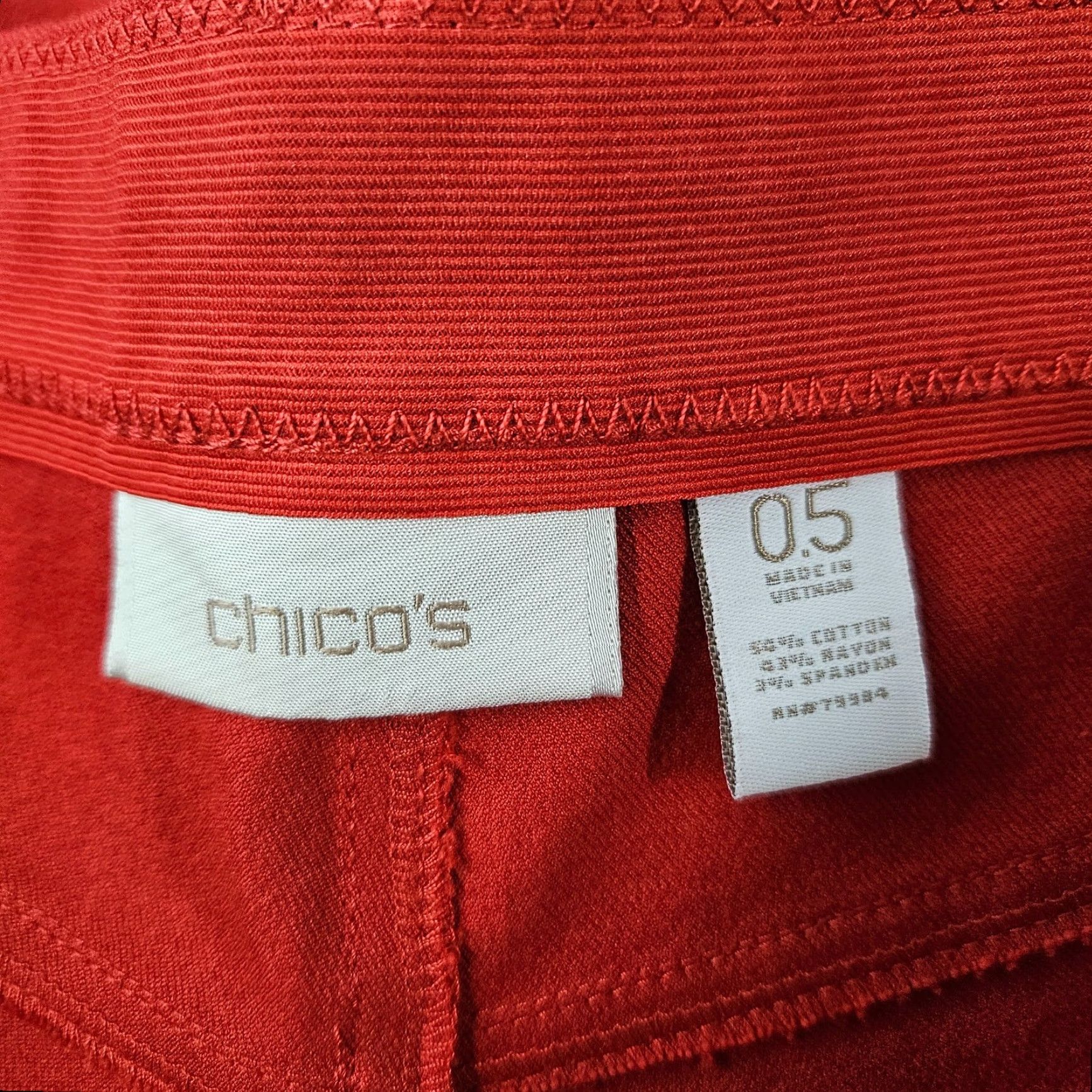 Vintage Chico's Womens Cropped Pants Sz 6 Red Mid Rise Cotton Blend - Cropped - Pants - Women - 6 - Red - Chico's - Cropped - Size 6 - Womens - Chicos Size 28" / US 6 / IT 42 - 6 Thumbnail