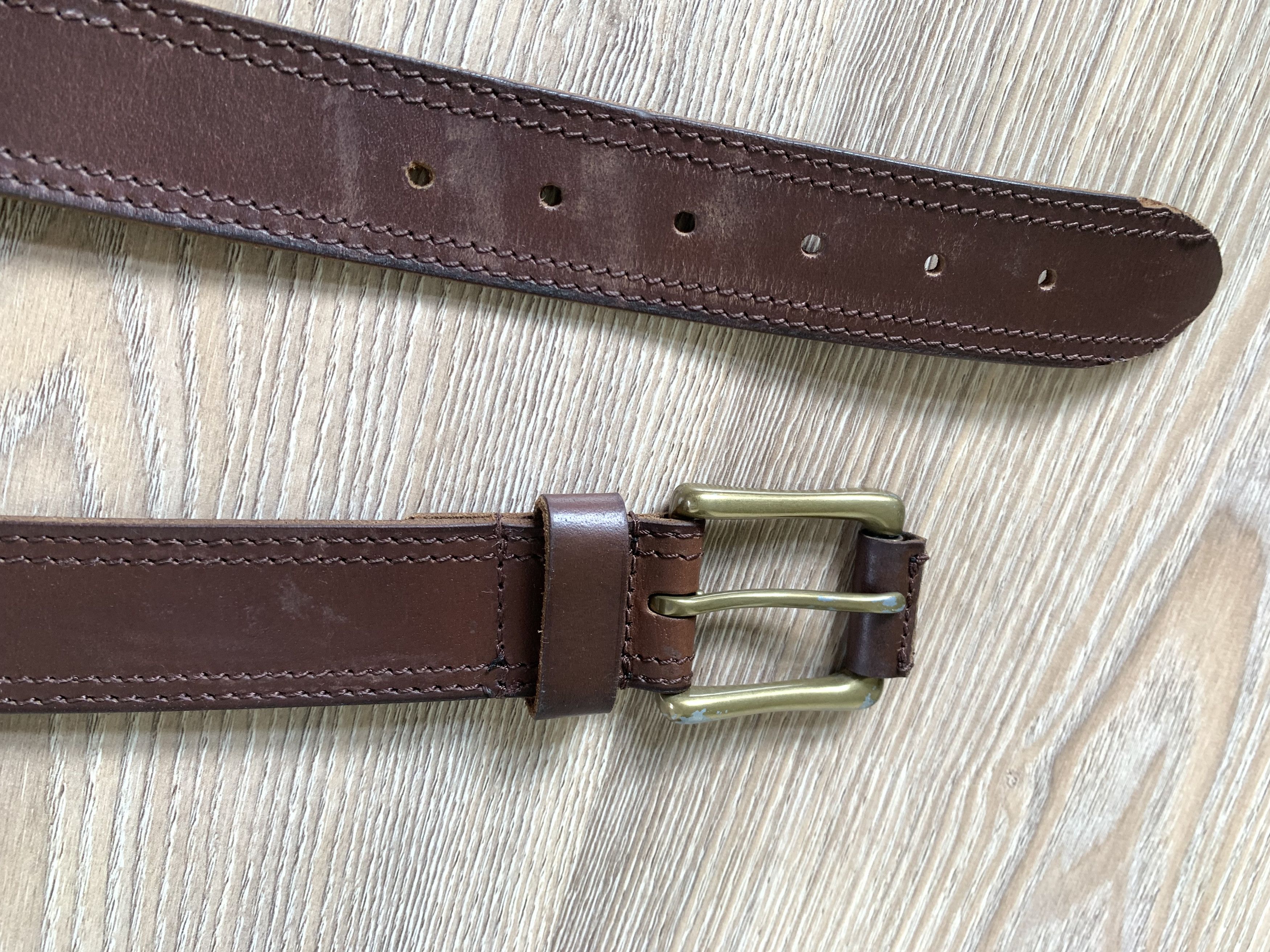 Handmade × Vintage Handmade Brown Classic Leather Belt Size ONE SIZE - 6 Thumbnail