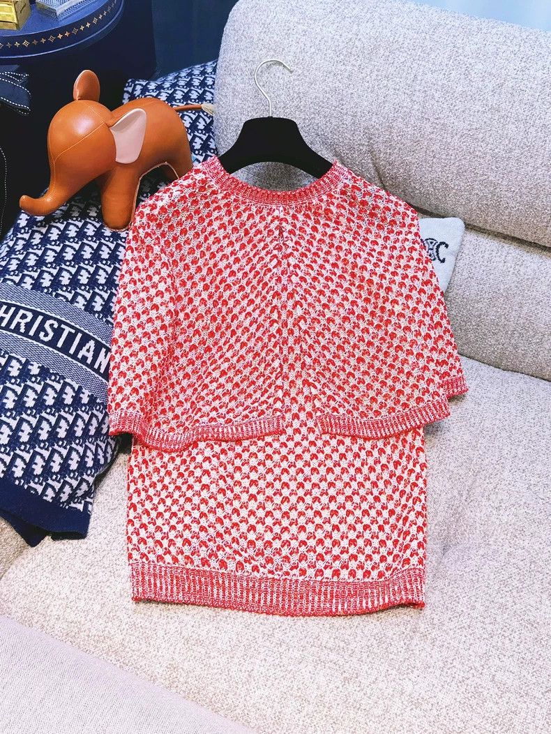 Chanel Chanel 17P red and white double-layer braided short sleeve Size XS / US 0-2 / IT 36-38 - 2 Thumbnail