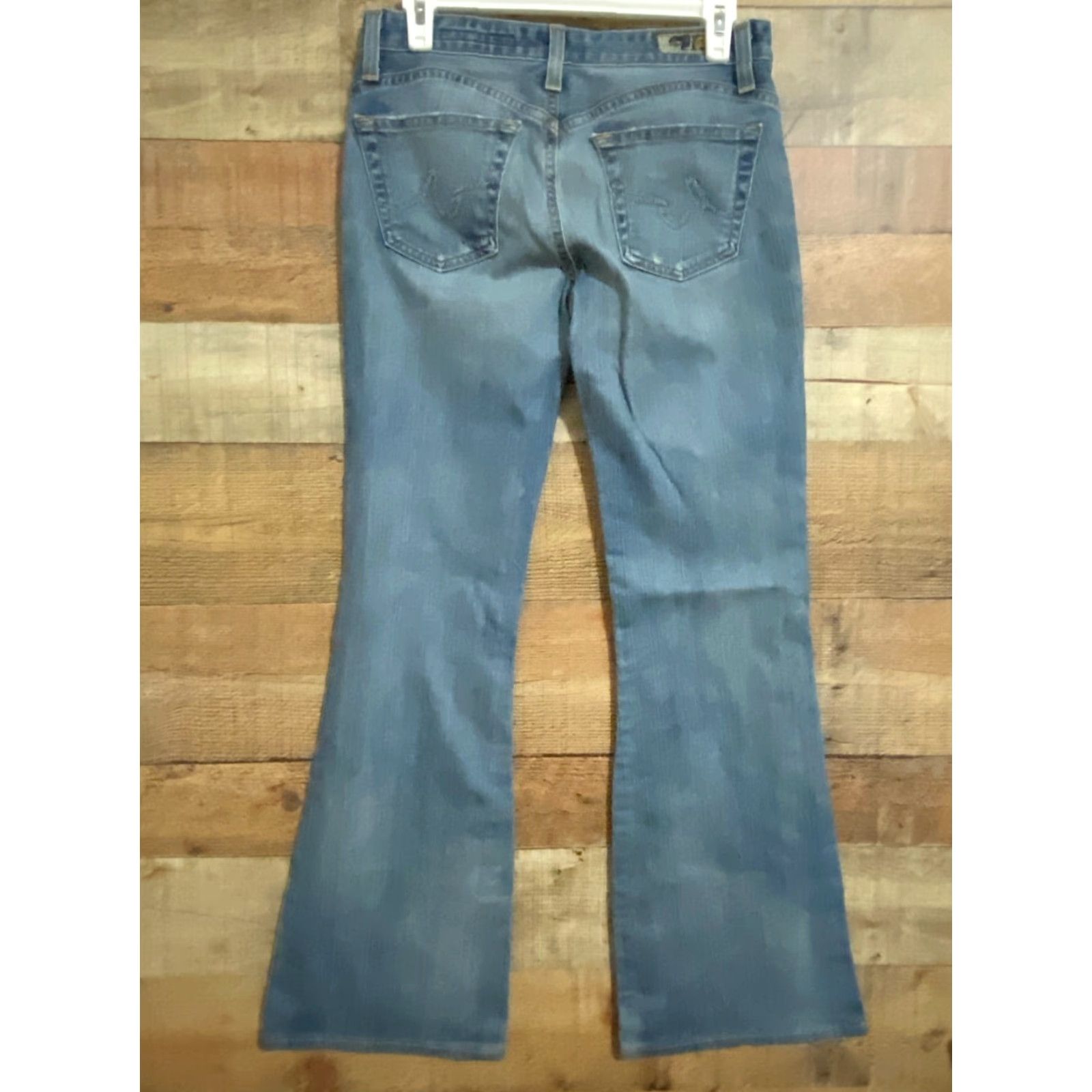 Vintage AG Adriano Goldschmied Womens Distressed The Legend Jeans Jeans - 28R Blue Distressed Flared Jeans Womens 28R Size 28" / US 6 / IT 42 - 3 Thumbnail
