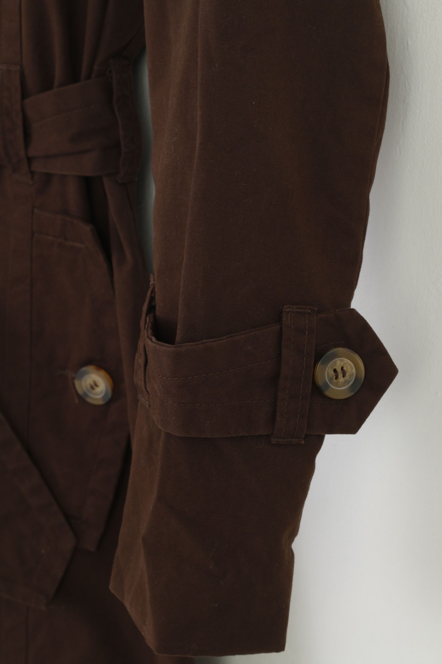 Vintage Leevalley Women M Coat Brown Trench Cotton 9767 Size M / US 6-8 / IT 42-44 - 3 Thumbnail