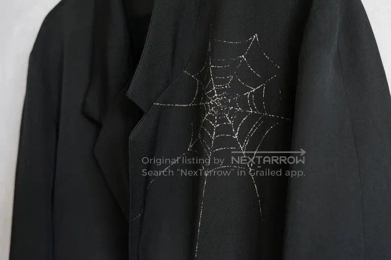 Yohji Yamamoto Black Wool Spider Web Jacket. Size US M / EU 48-50 / 2 - 4 Thumbnail