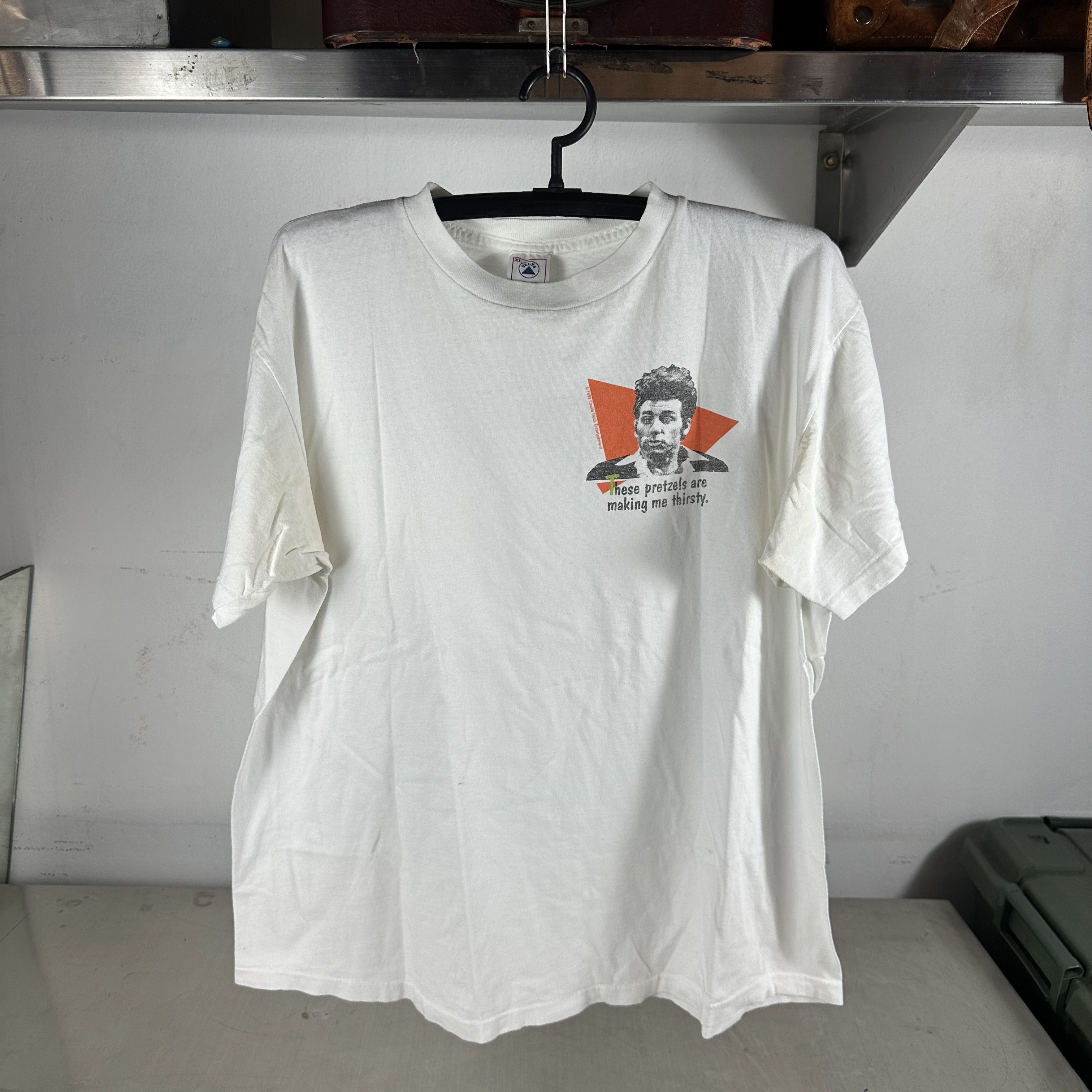 Vintage 1993 Seinfeld Kramer Pretzels Are Making Me Thirsty Tee Size US XL / EU 56 / 4 - 1 Thumbnail