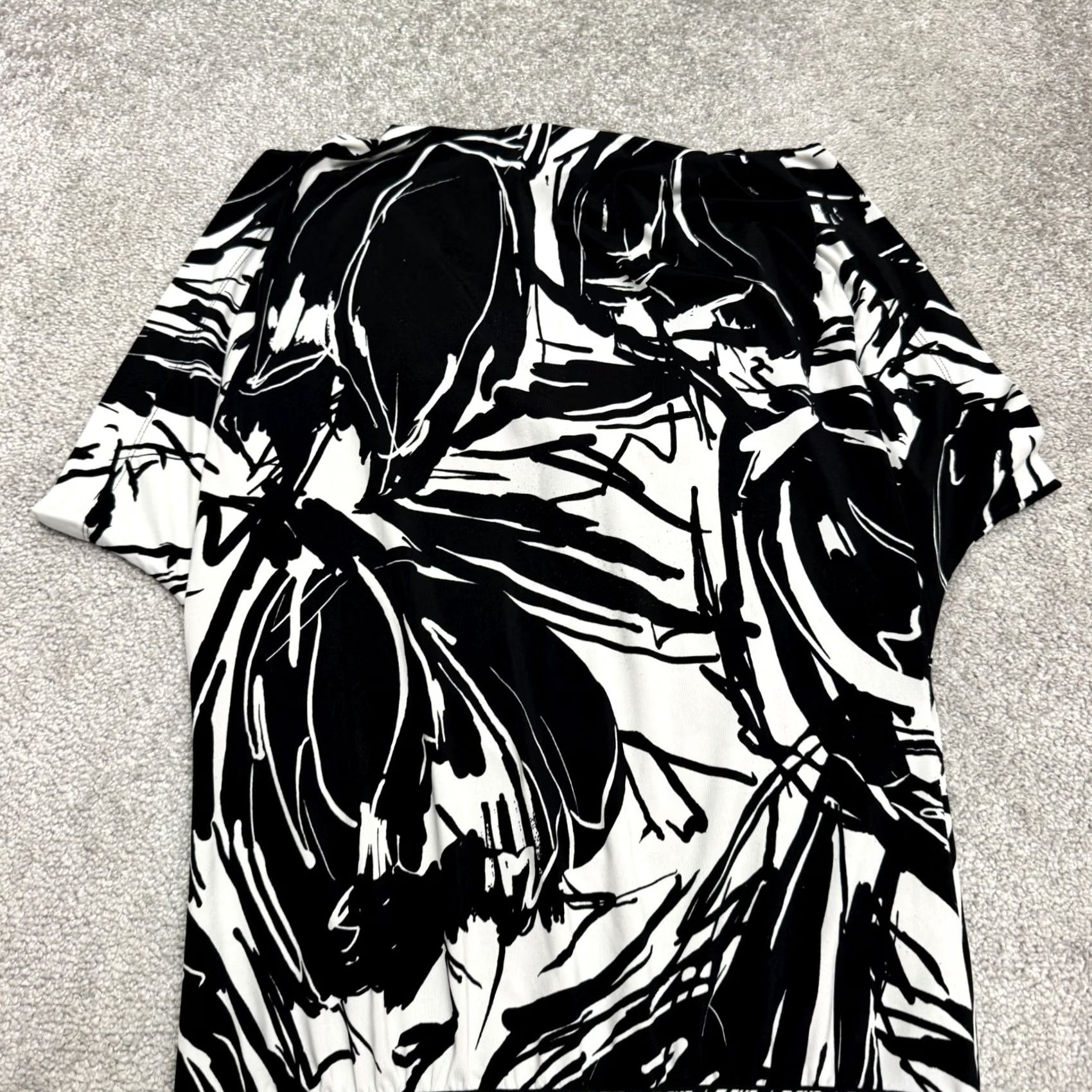 Bcbgmaxazria BCBGMAXAZRIA Abstract Floral Midi Shift Dress Womens XS Black White Cowl Neck Size XS / US 0-2 / IT 36-38 - 3 Thumbnail