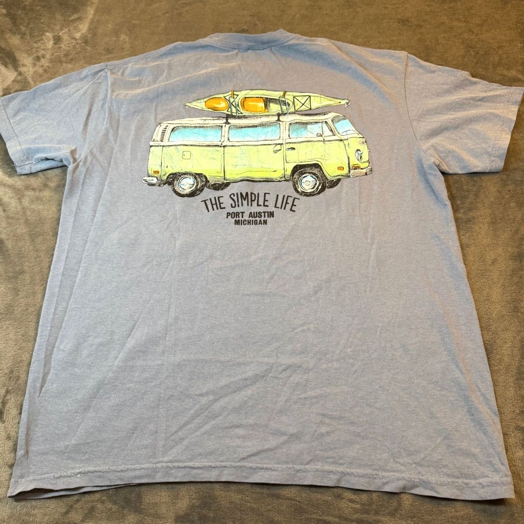 Comfort Colors Comfort Colors Graphic T Shirt Mens Large Blue Camper Van Kayak The Simple Life Campervan Kayak Graphic Tee Mens Large Blue Size US L / EU 52-54 / 3 - 4 Thumbnail