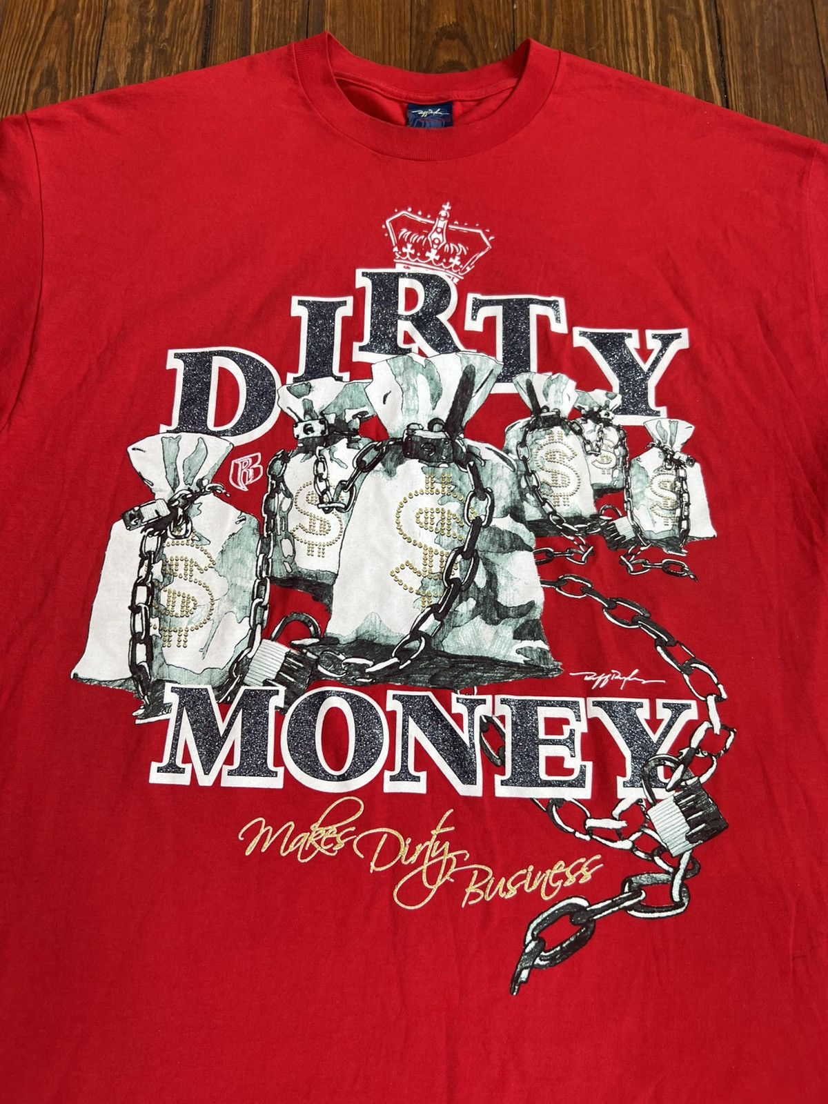 Rap Tees × Ruff Ryders × Vintage Ruff Ryders Dirty Money Shirt Y2K Rap Tee DMX Jadakiss Size US XXL / EU 58 / 5 - 1 Thumbnail