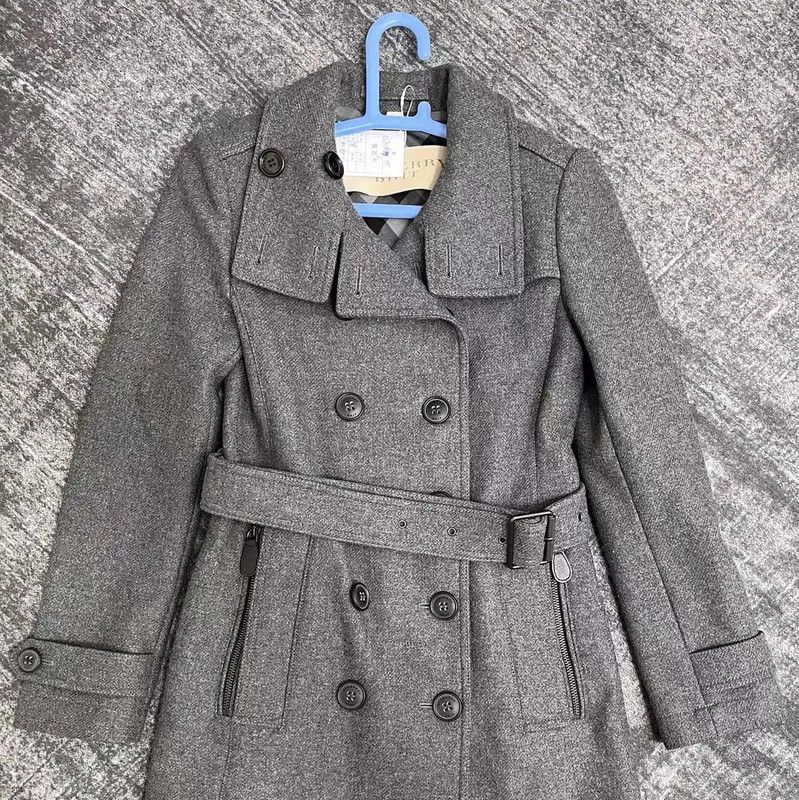 Burberry Burberry Gray Wool Double-Breasted Winter Coat Size M / US 6-8 / IT 42-44 - 1 Thumbnail