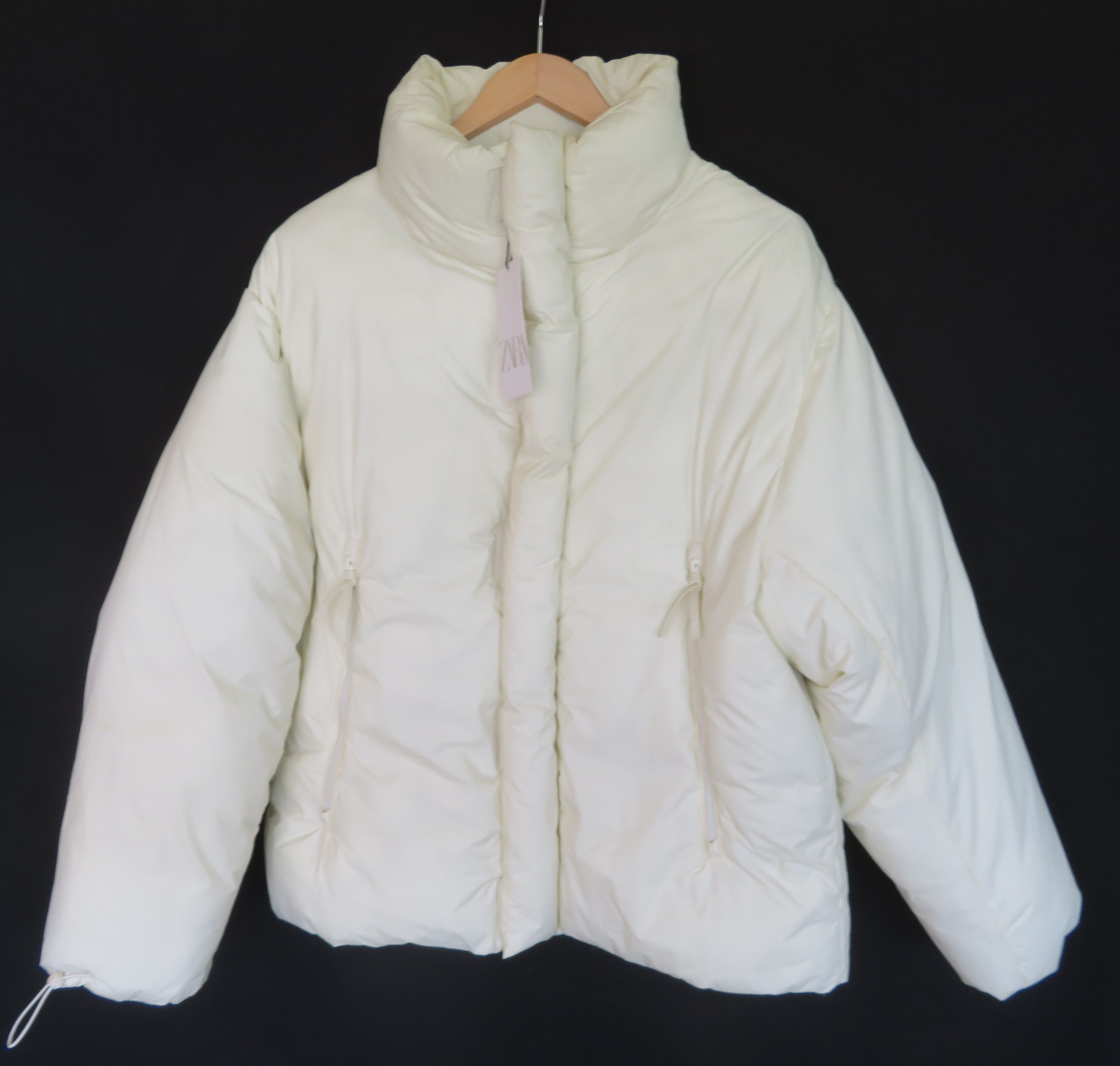 Zara cropped 2024 puffer coat white xs