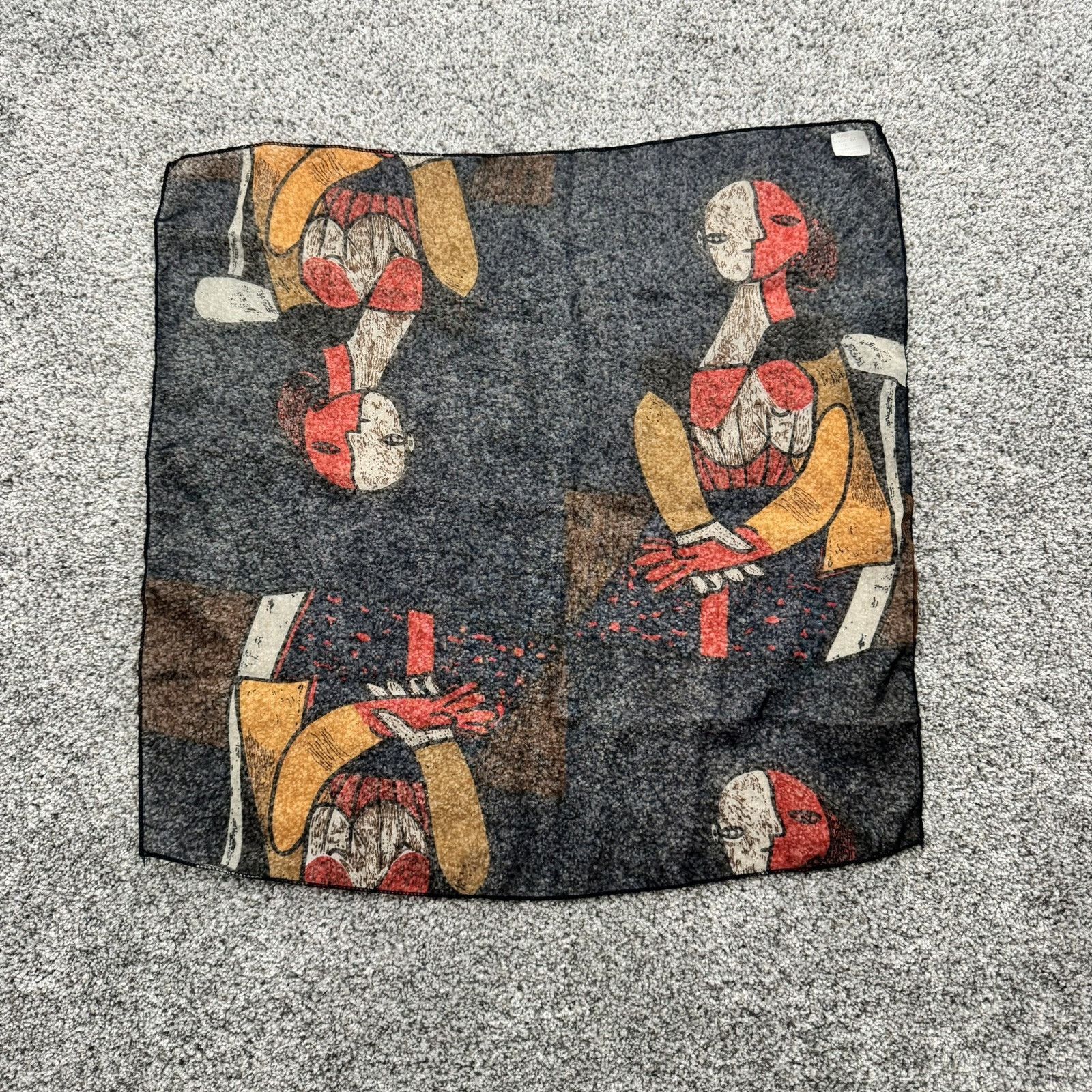 Other 90s Vintage Scarf Sheer Abstract Artsy Avant-Garde Picasso Size ONE SIZE - 5 Thumbnail